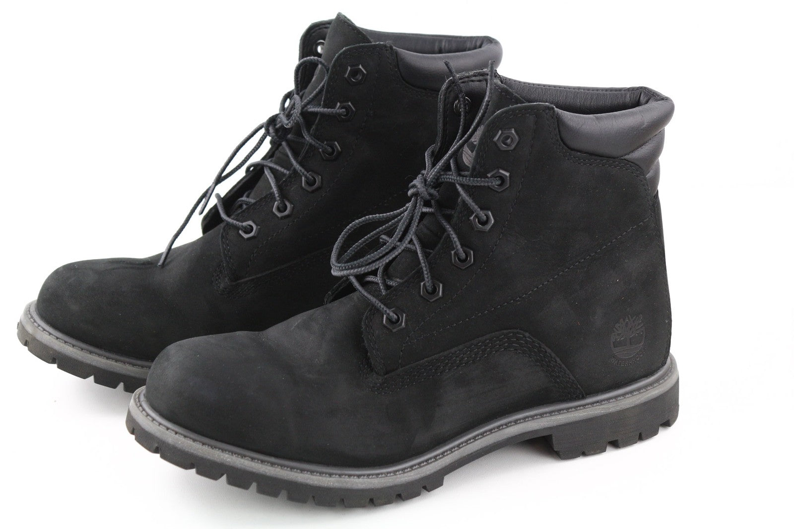 TIMBERLAND moteriški juodi odiniai aulinukai EU40 UK7 suvarstomi migdolų formos nosimi „Ortholite“ 