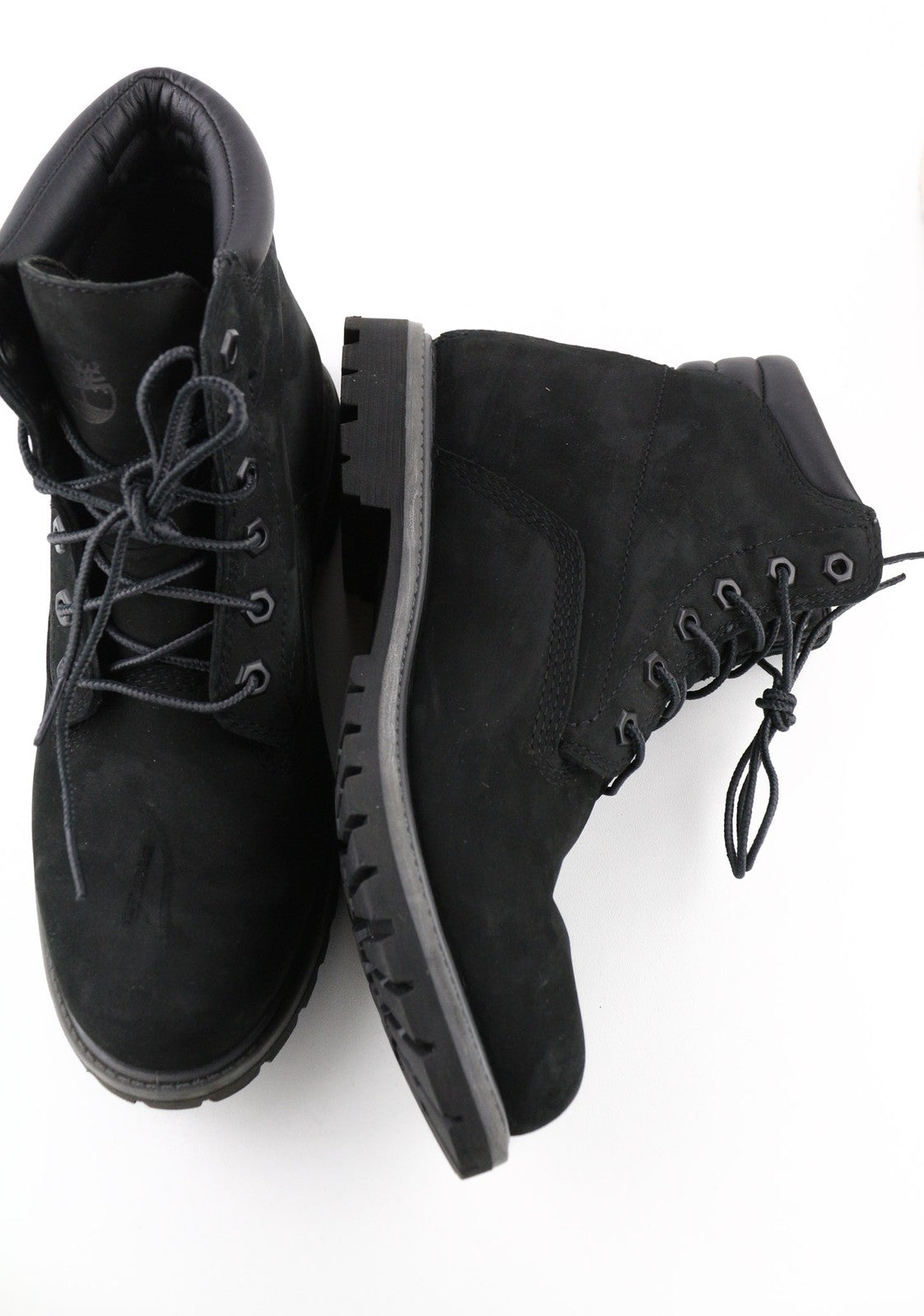 TIMBERLAND moteriški juodi odiniai aulinukai EU40 UK7 suvarstomi migdolų formos nosimi „Ortholite“ 