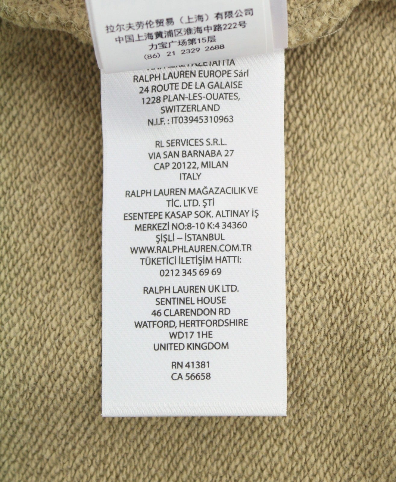 RALPH LAUREN vyriškas džemperis su gobtuvu XL dydžio šviesiai rudas megztinis su kengūros kišene ir logotipu, RRP199 