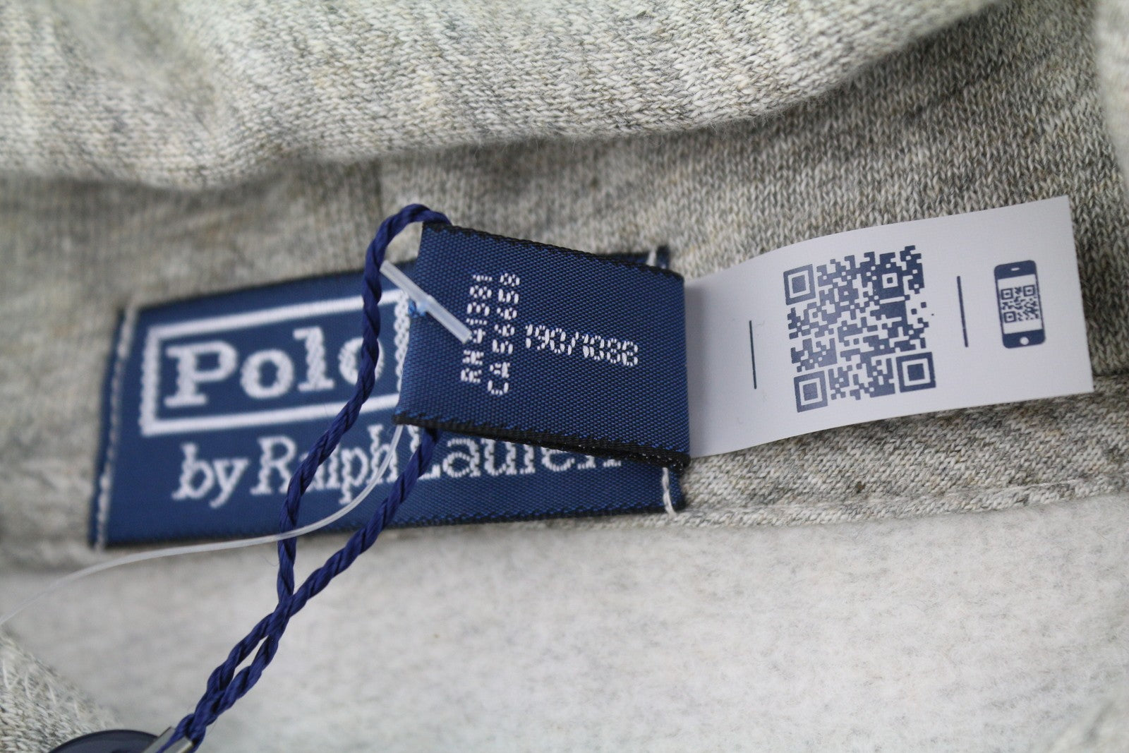 RALPH LAUREN vyriškas džemperis su gobtuvu (2XL), pilkas melanžas, kengūros kišenė, megztinis su logotipu, RRP299 