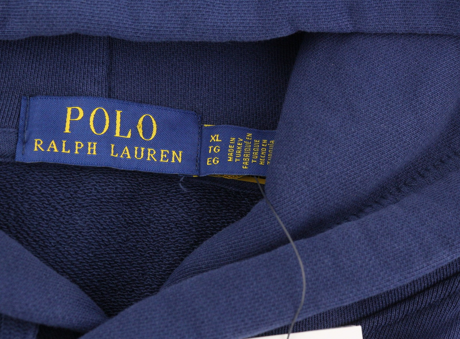 RALPH LAUREN Classics Navy vyriškas džemperis su gobtuvu XL dydžio megztinis su kengūros kišene ir gobtuvu 