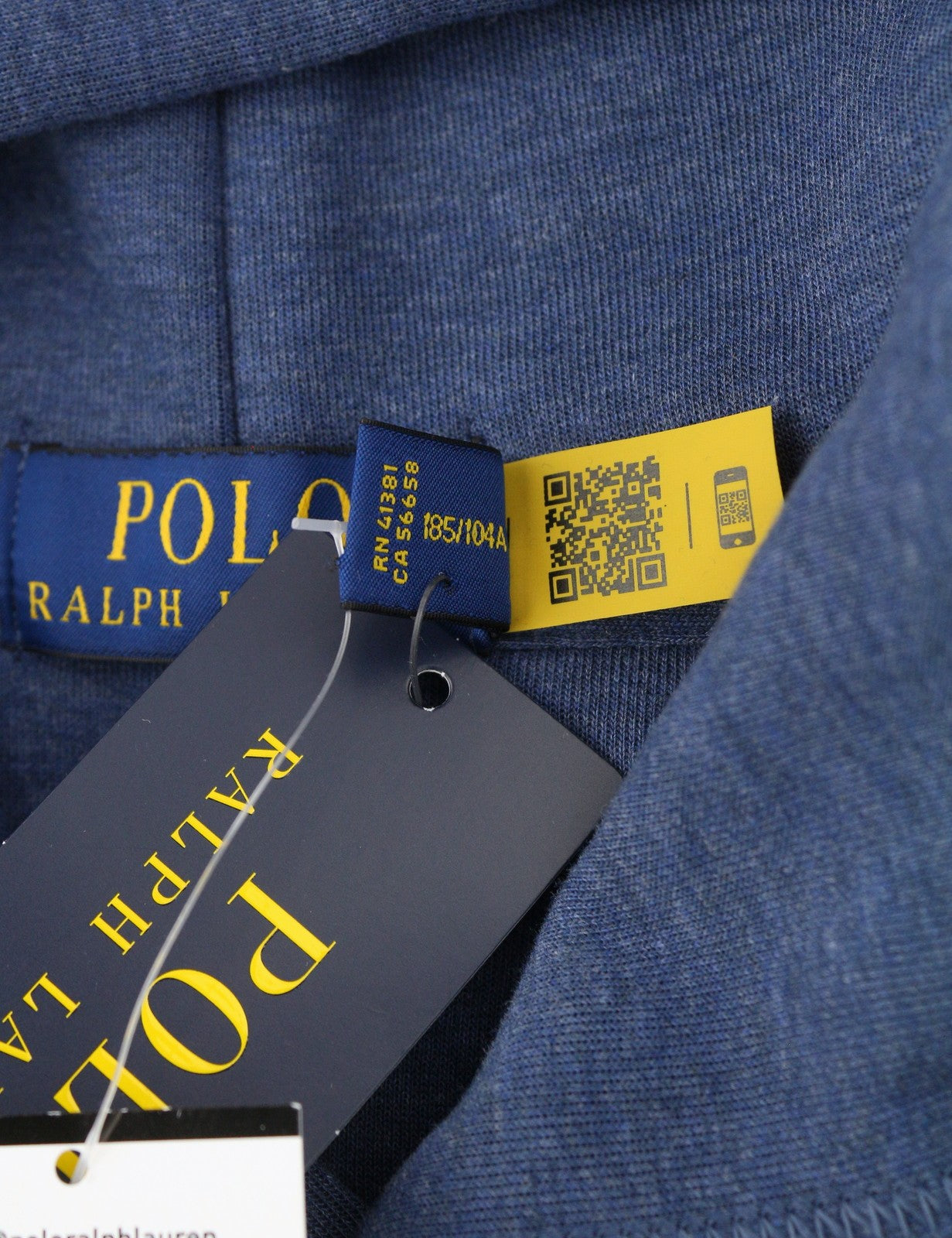 RALPH LAUREN vyriškas džemperis su gobtuvu, XL dydžio, mėlyno melanžo, kengūros kišenės, logotipo, RRP199 
