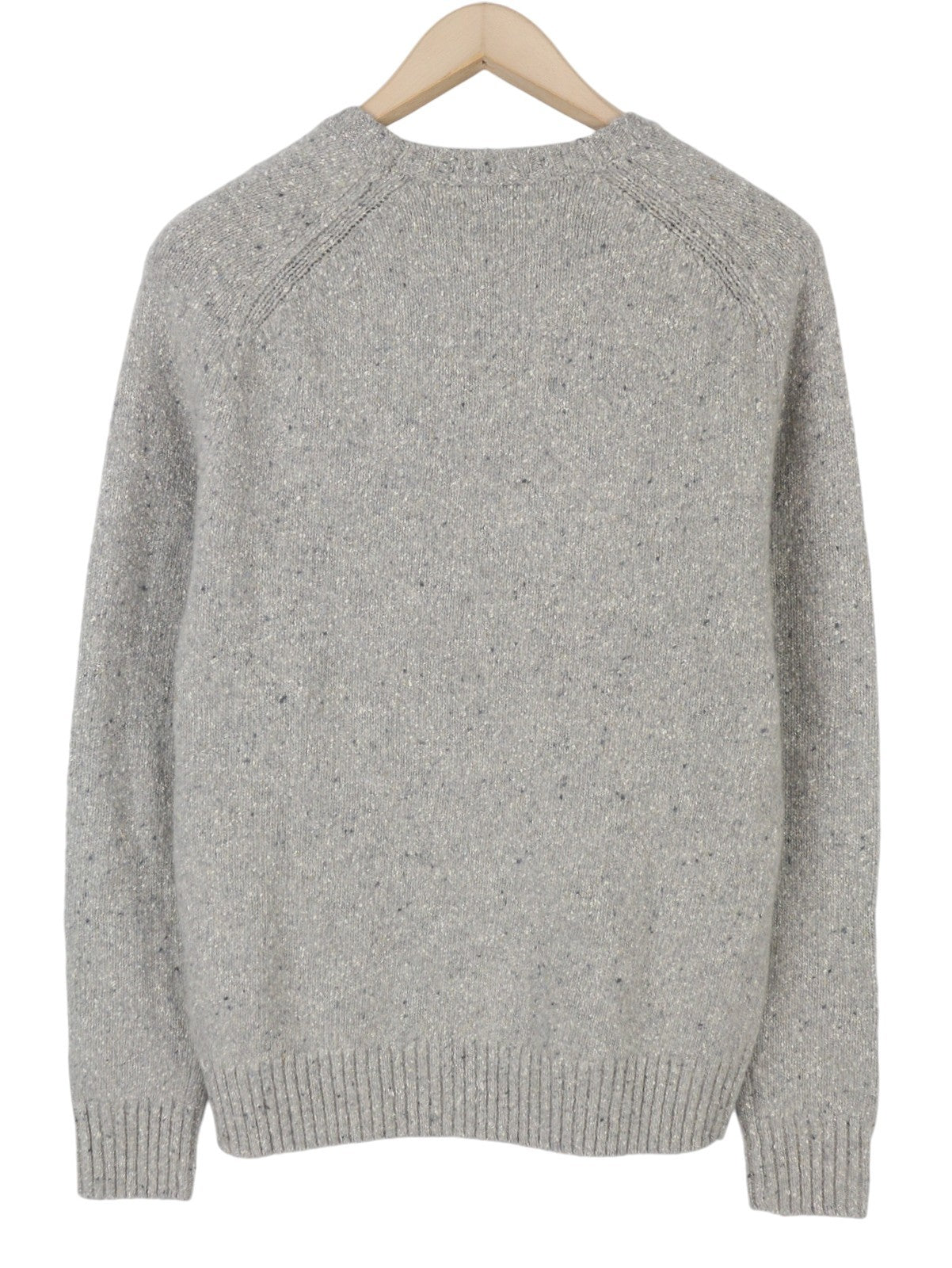 RALPH LAUREN vyriškas megztinis M pilkas melanžas vilnos mišinio tamprus megztinis RRP199 