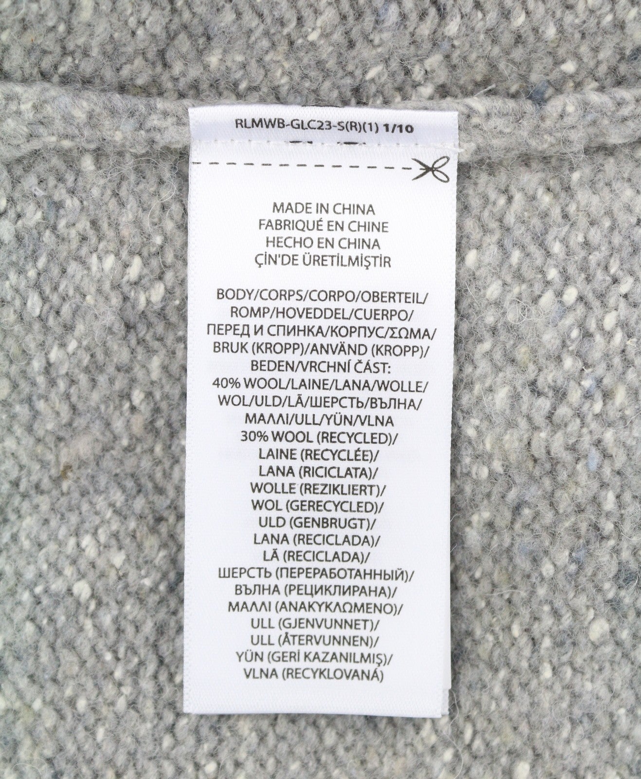 RALPH LAUREN vyriškas megztinis M pilkas melanžas vilnos mišinio tamprus megztinis RRP199 