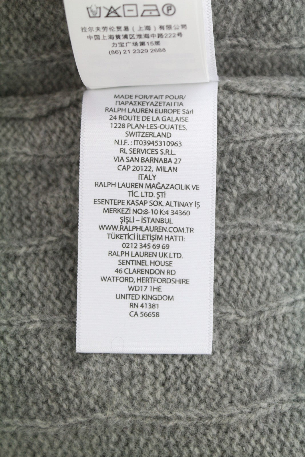 RALPH LAUREN Classics megztinis vyrams, pilkas melanžas, vilnonis kašmyras, RRP225 