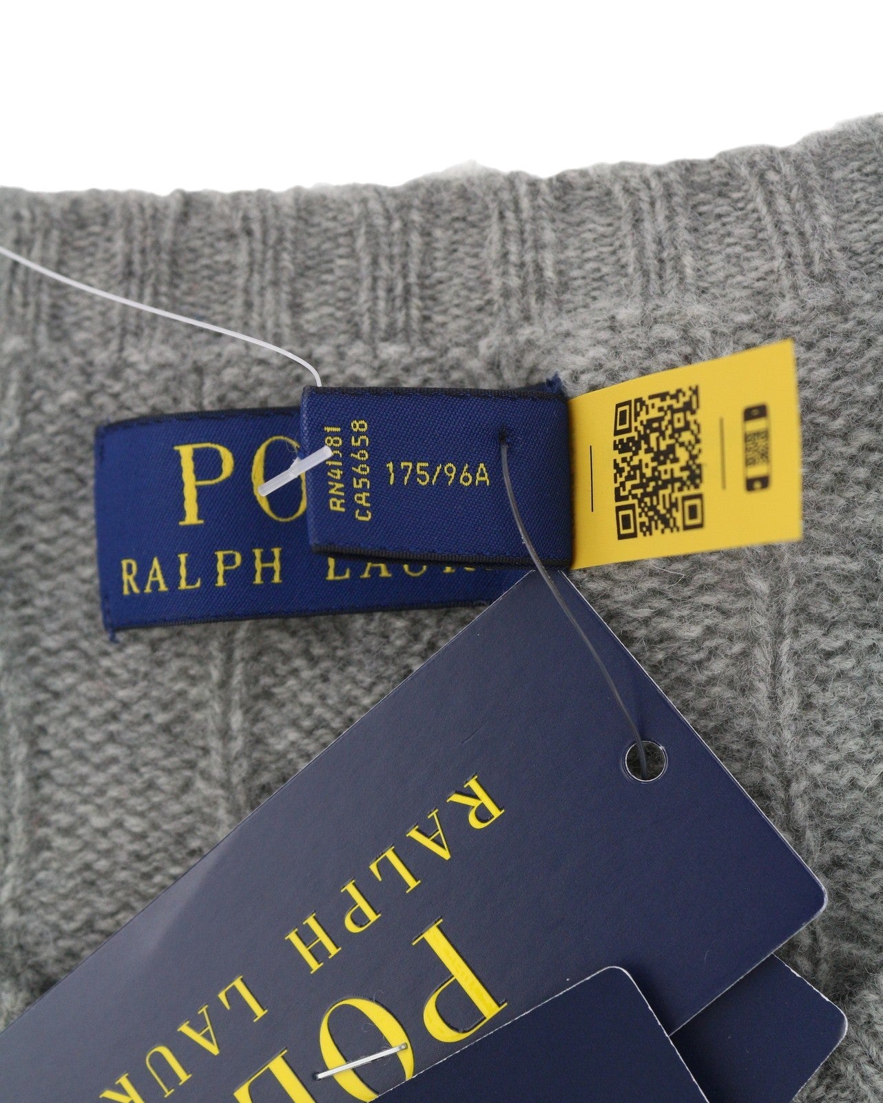 RALPH LAUREN Classics megztinis vyrams, pilkas melanžas, vilnonis kašmyras, RRP225 