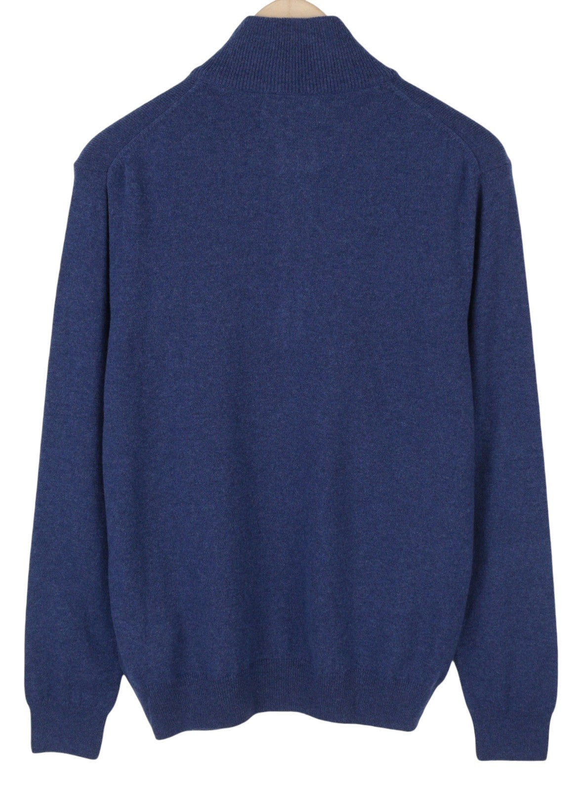 RALPH LAUREN Classics Navy vyriškas megztinis S Mėlynas vilnonis, aptemptas megztinis su puse užtrauktuko RRP229 