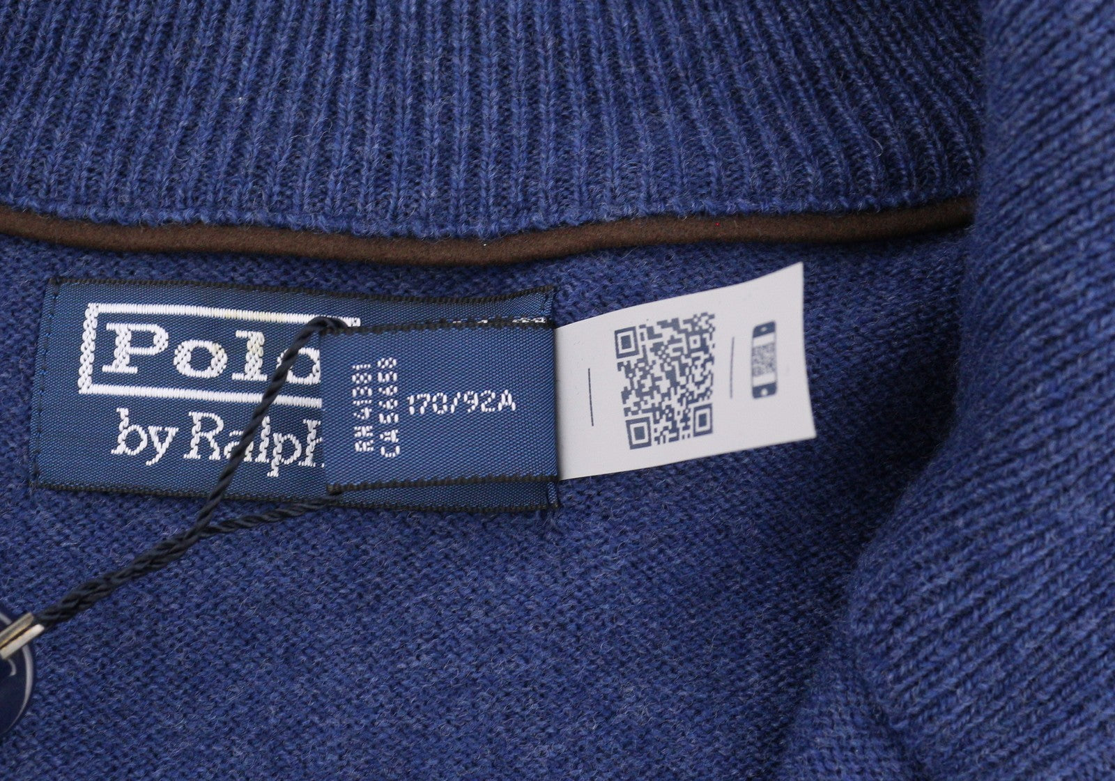 RALPH LAUREN Classics Navy vyriškas megztinis S Mėlynas vilnonis, aptemptas megztinis su puse užtrauktuko RRP229 