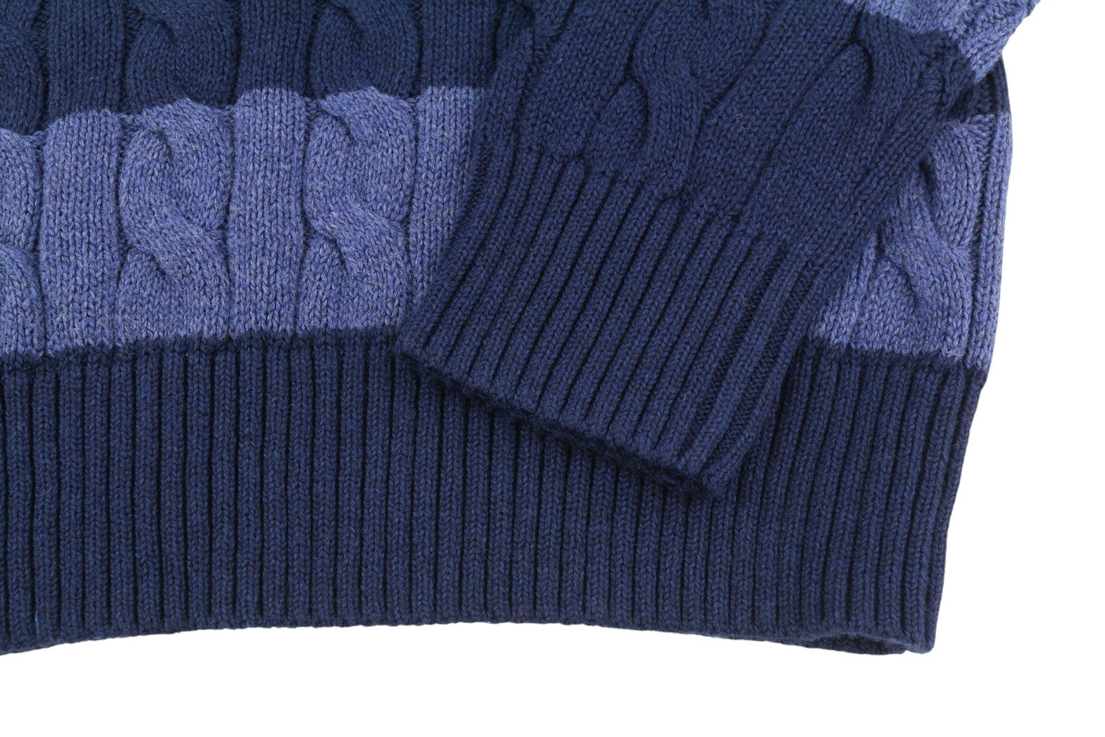 RALPH LAUREN Classics mėlynas vyriškas megztinis M mėlynas dryžuotas kabelinis megztinis RRP258 