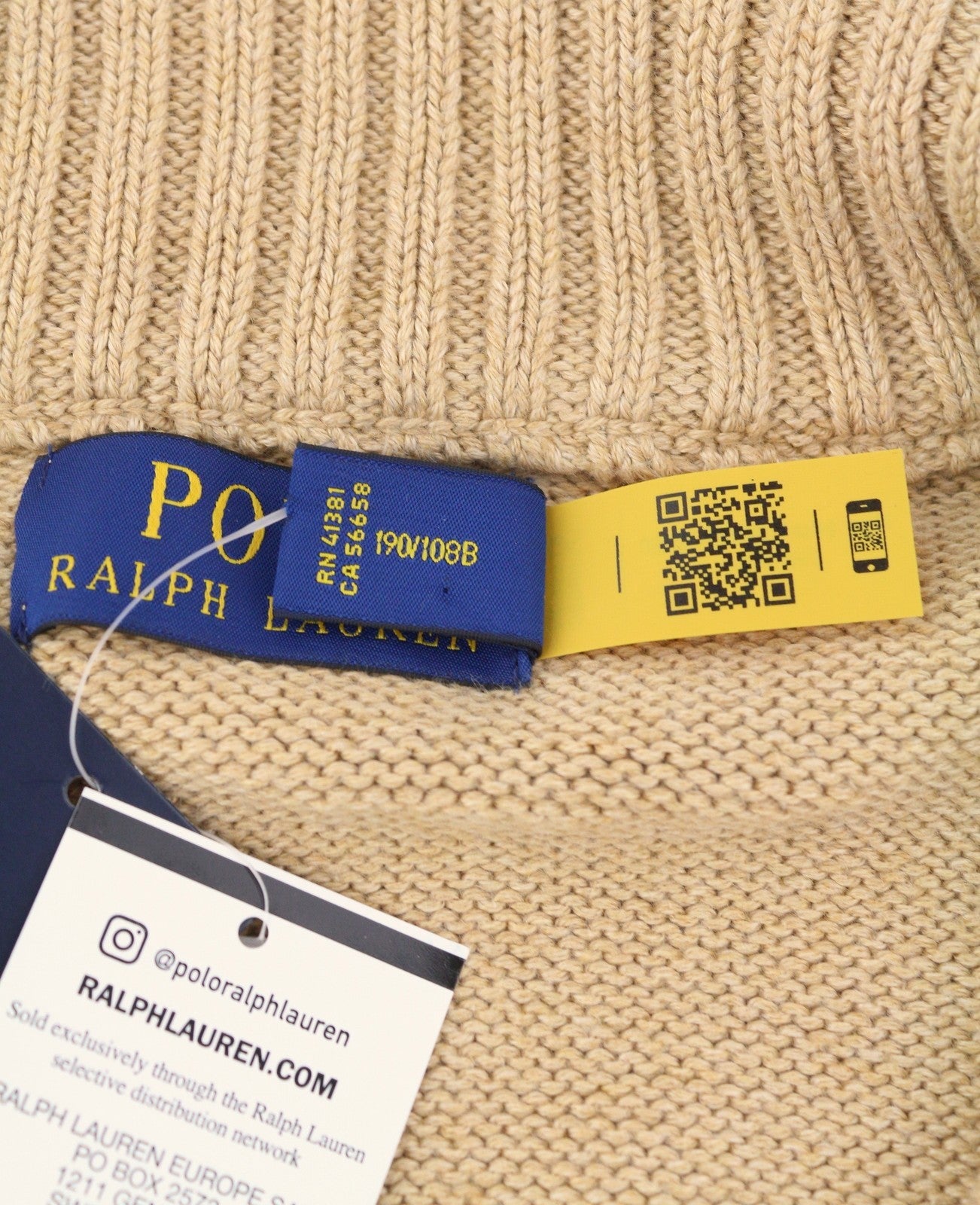 RALPH LAUREN klasikinis megztinis vyrams, 2XL, rudas melanžas, su puse užtrauktuko iškirpte, RRP239 
