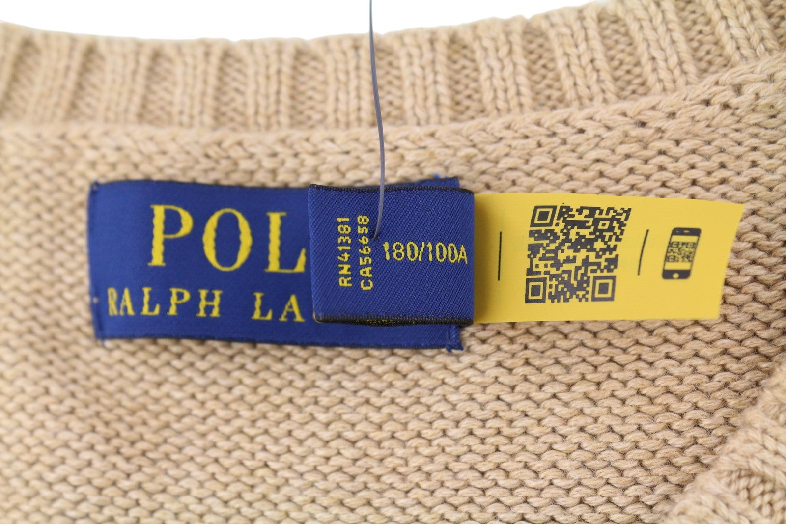 RALPH LAUREN Classics rudas vyriškas megztinis L dydžio, aptemptas, apvalios kaklo iškirptės, RRP199 
