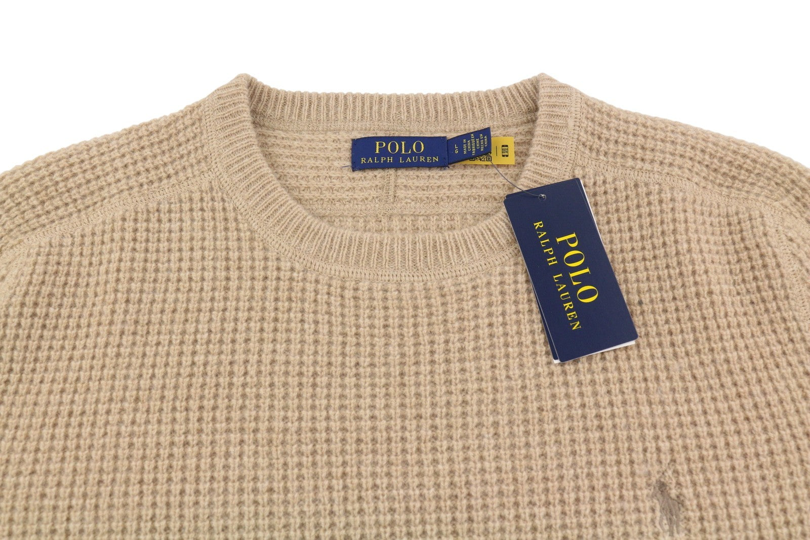 RALPH LAUREN Classics rudas vyriškas megztinis L dydžio vilnos ir alpakos vaflinio megztinio RRP266 