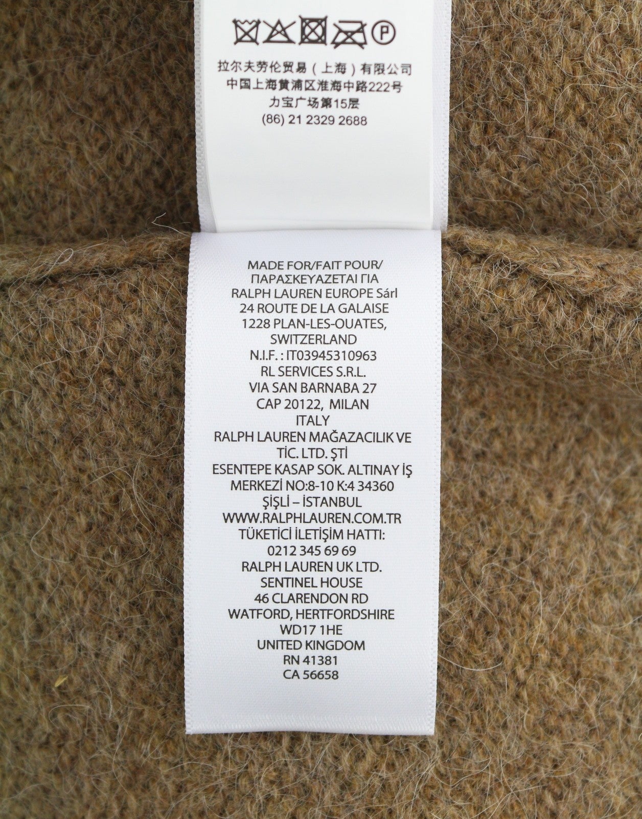 RALPH LAUREN vyriškas megztinis S rudo melanžo vilnos ir alpakų mišinio su alkūnių lopais megztinis 