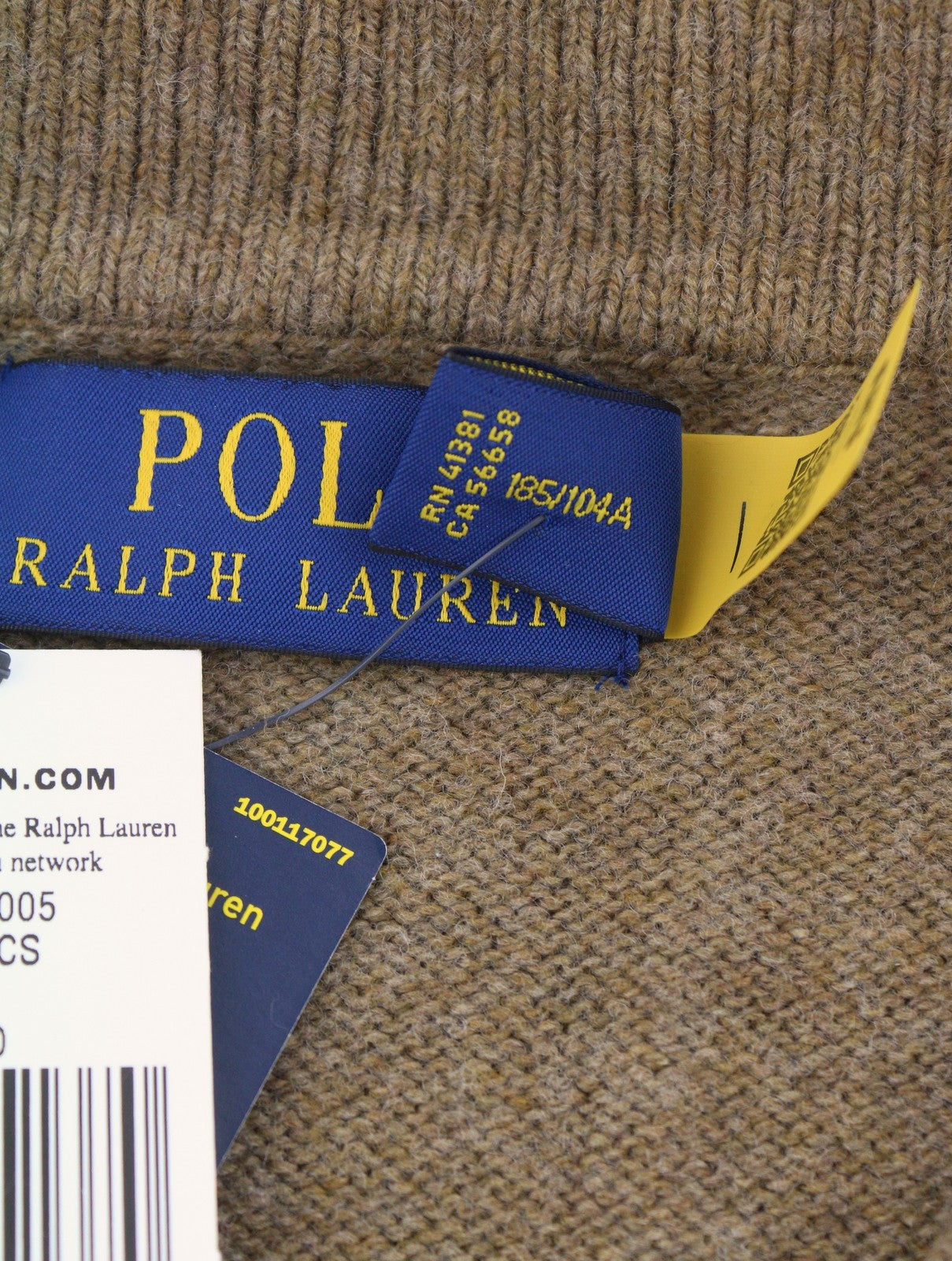 RALPH LAUREN Classics rudas vyriškas megztinis XL dydžio vilnos mišinio polo apykaklės megztinis RRP220