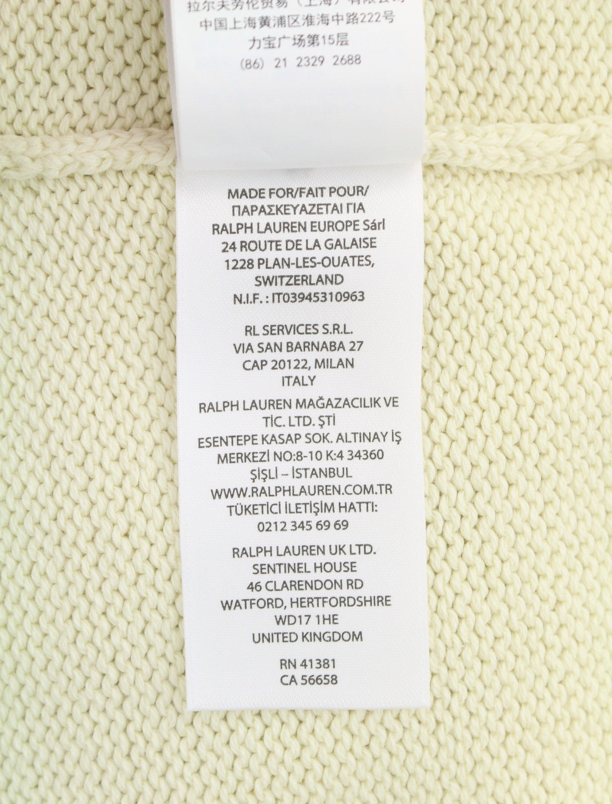 RALPH LAUREN klasikinis kreminės spalvos vyriškas megztinis L dydžio, apvalios kaklo iškirptės pavidalu, RRP199 