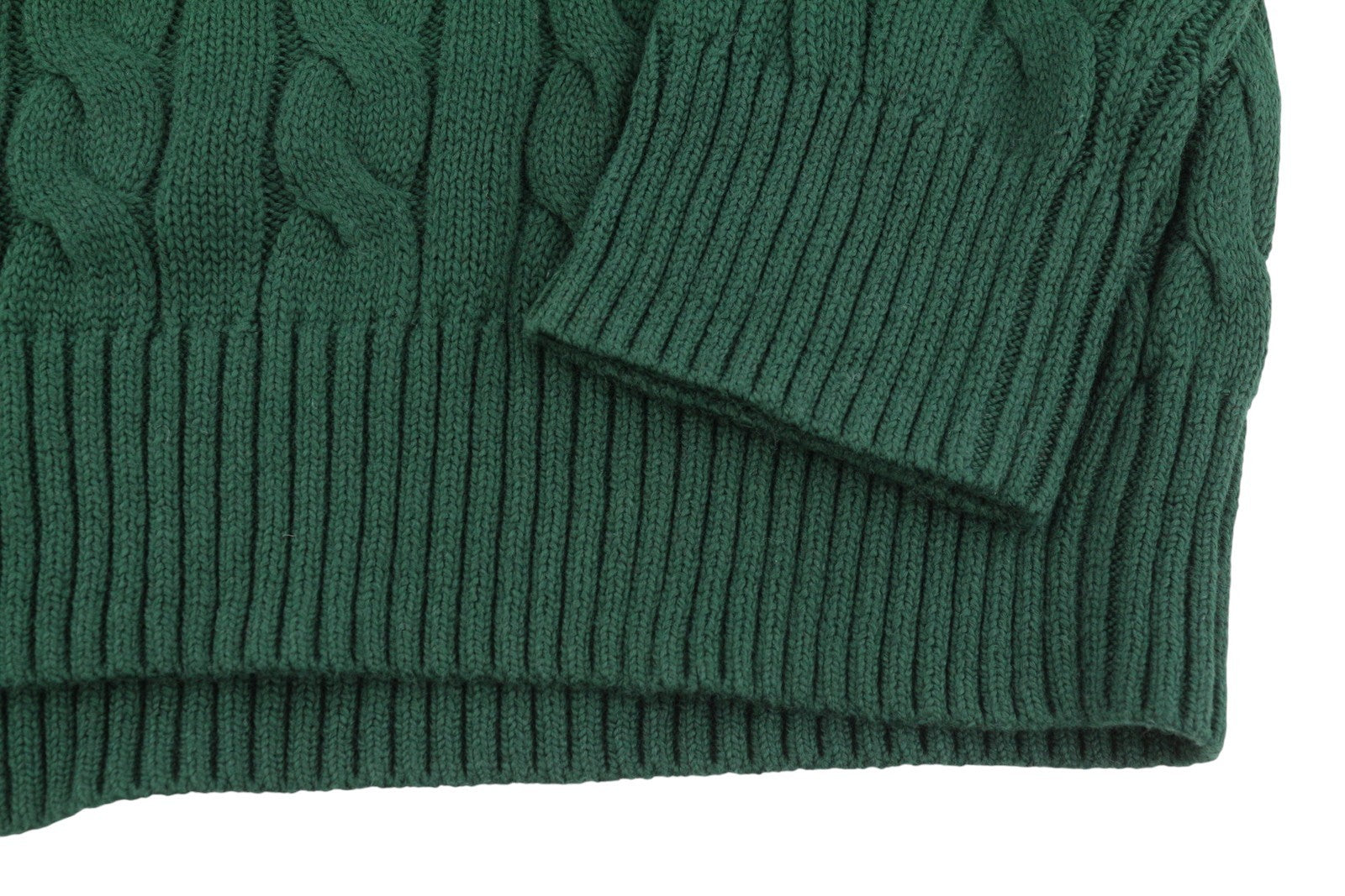 RALPH LAUREN Driver Cn ilgomis rankovėmis žalias vyriškas megztinis XL dydžio megztinis su kabeliu RRP214 