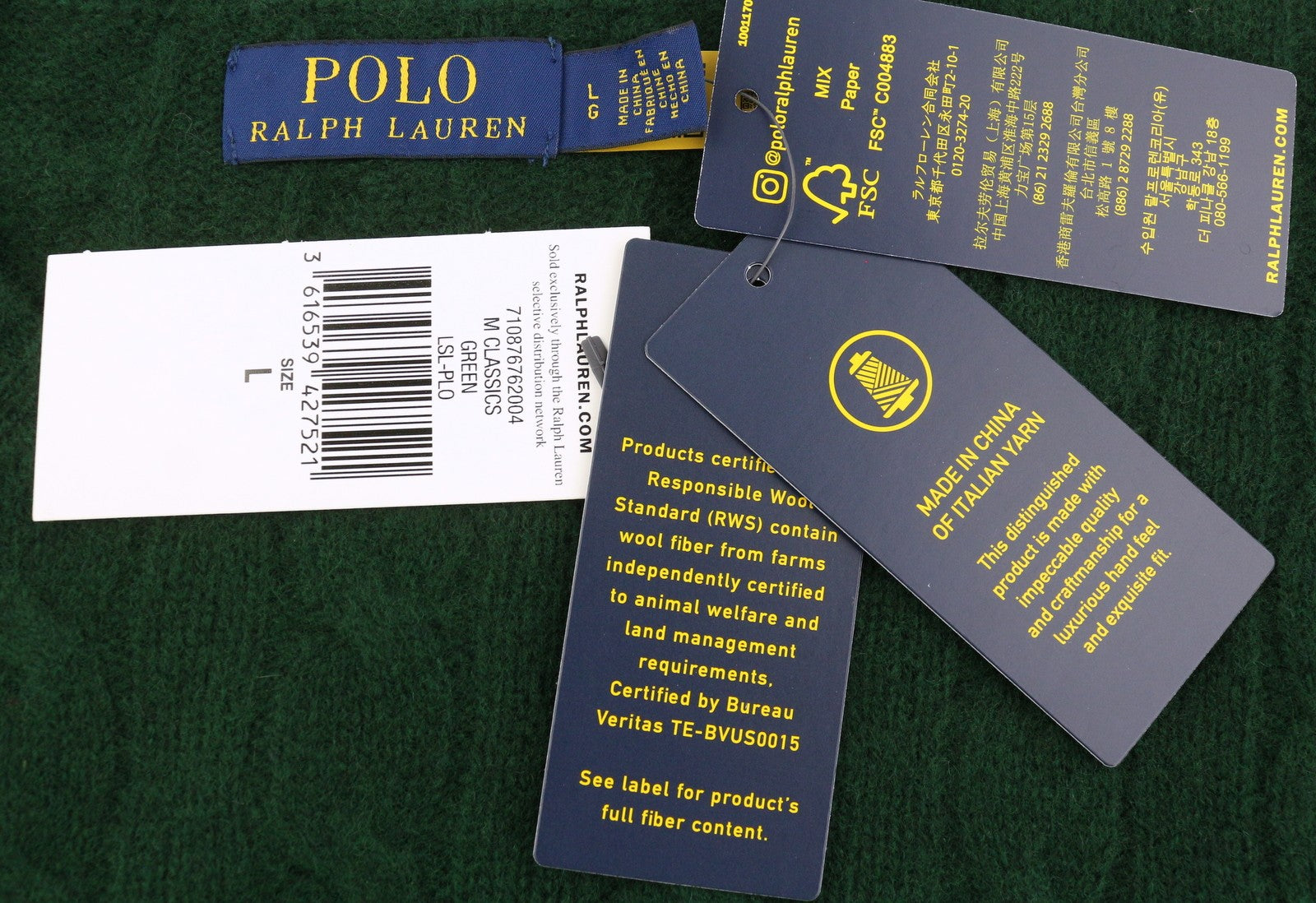 RALPH LAUREN vyriškas megztinis L dydžio tamsiai žalias vilnonis kašmyro tamprus megztinis RRP240 