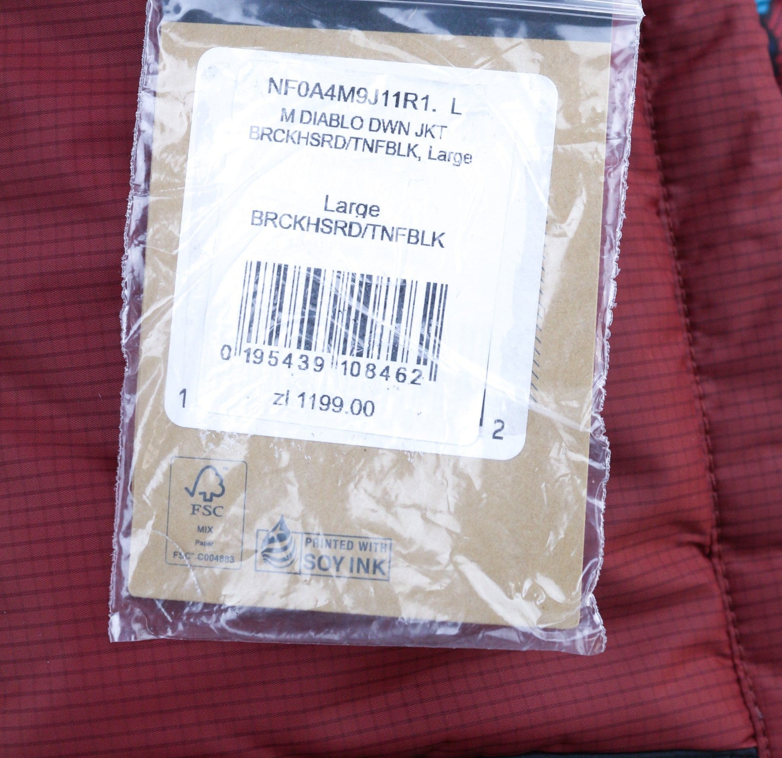 „THE NORTH FACE Diablo Down“ vyriška pašiltinta striukė L 700, paminkštinta, su užtrauktuku ir RRP 350 