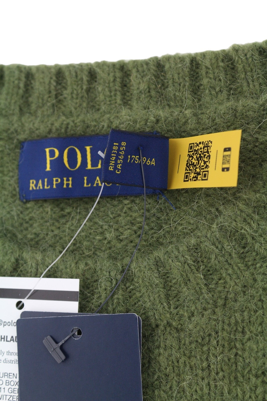 RALPH LAUREN Classics New Olive vyriškas megztinis M melanžo vilnos ir alpakų mišinio megztinis 