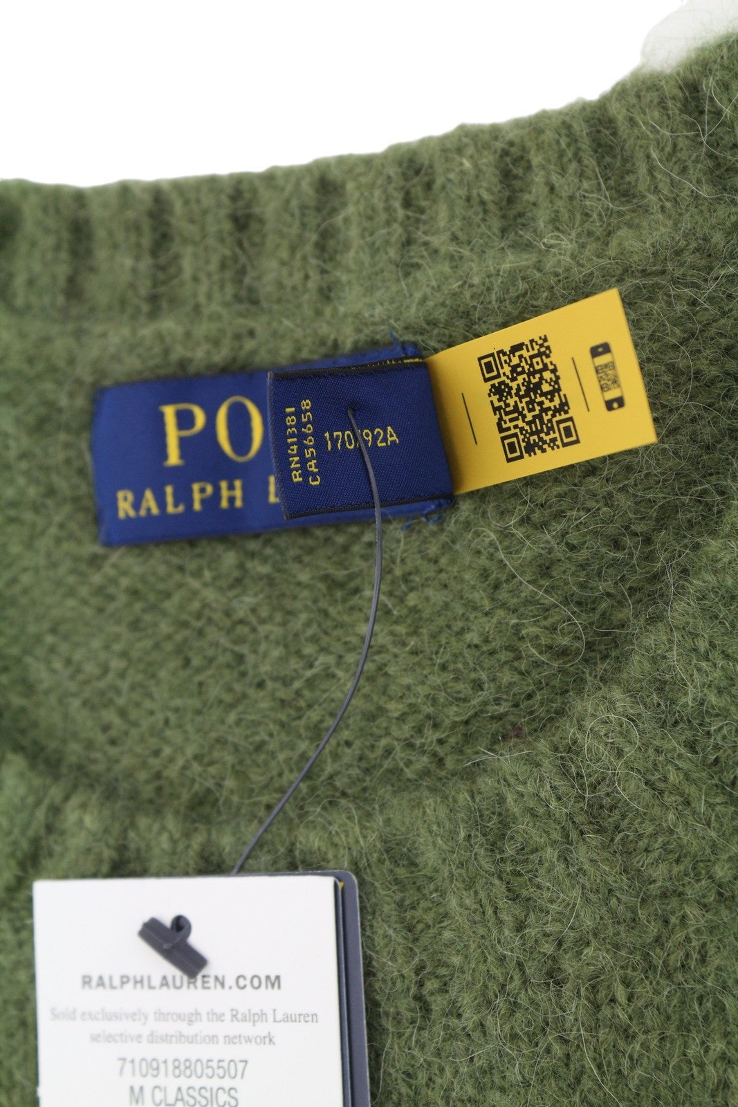 RALPH LAUREN Classics New Olive vyriškas megztinis S melanžo vilnos ir alpakų mišinio megztinis 