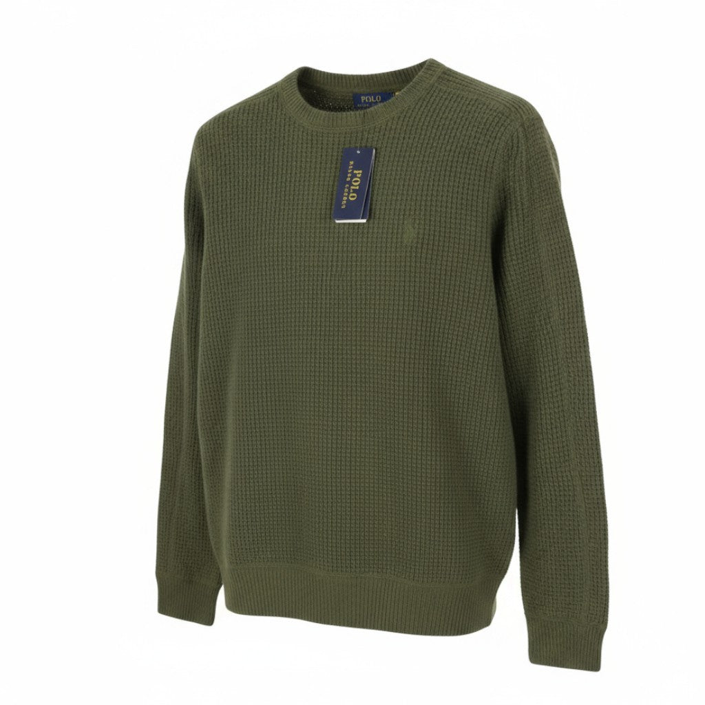 RALPH LAUREN Classics New Olive vyriškas megztinis L dydžio vilnos ir alpakos pluošto megztinis RRP269 