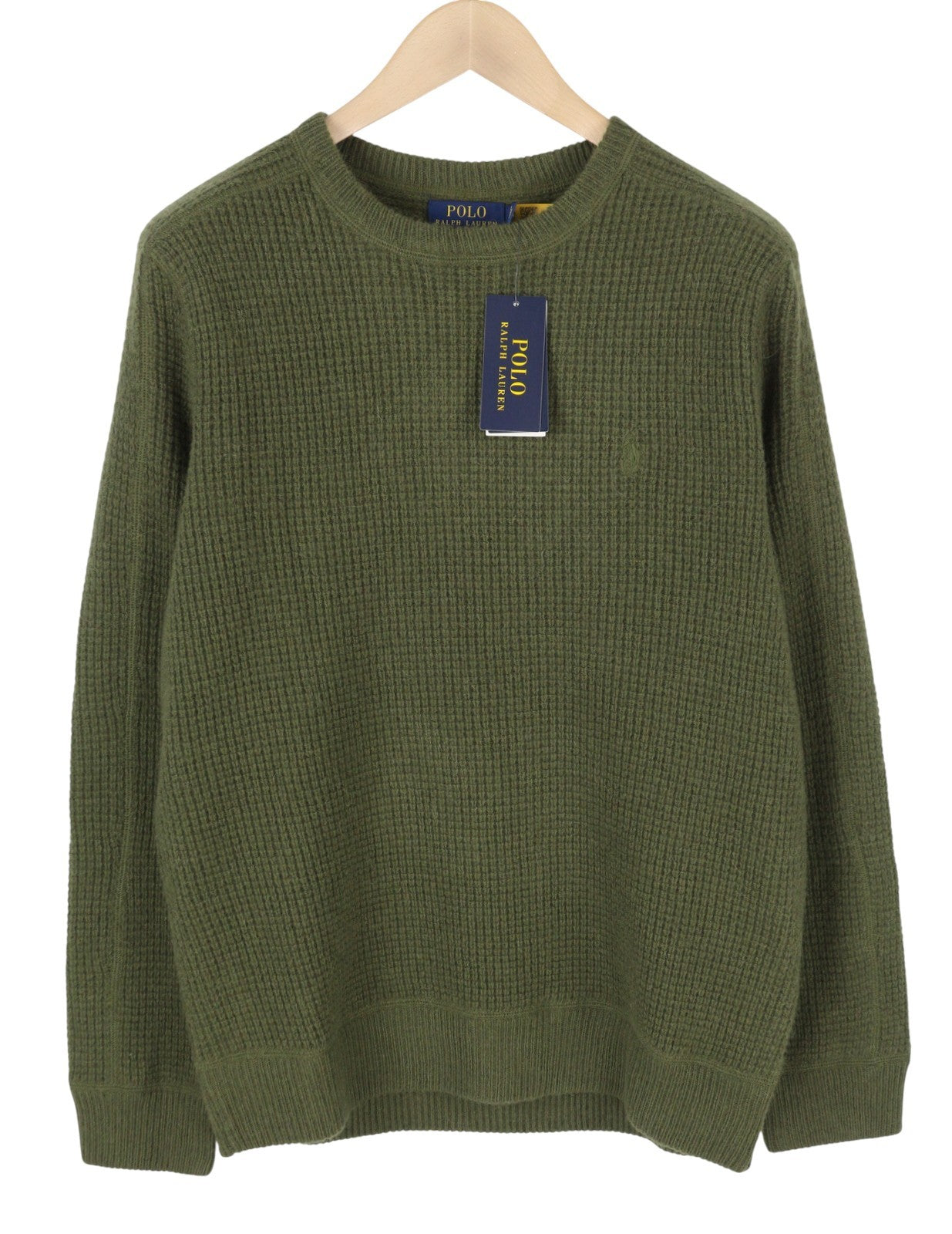 RALPH LAUREN Classics New Olive vyriškas megztinis L dydžio vilnos ir alpakos pluošto megztinis RRP269 