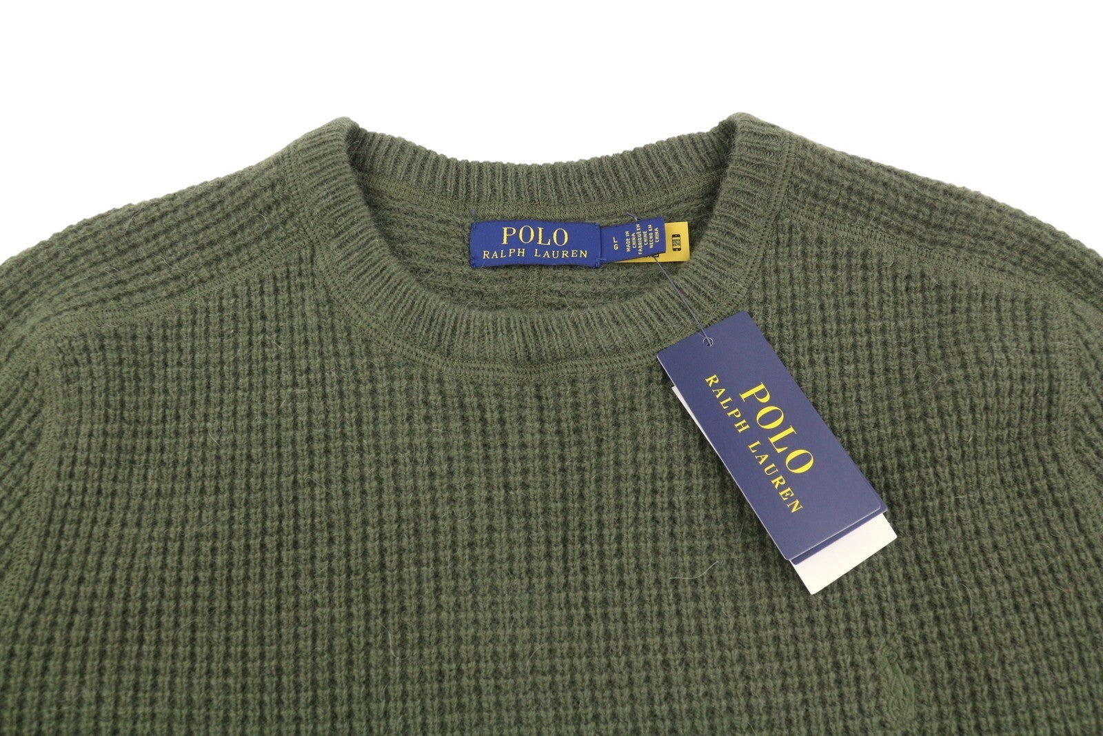 RALPH LAUREN Classics New Olive vyriškas megztinis L dydžio vilnos ir alpakos pluošto megztinis RRP269 