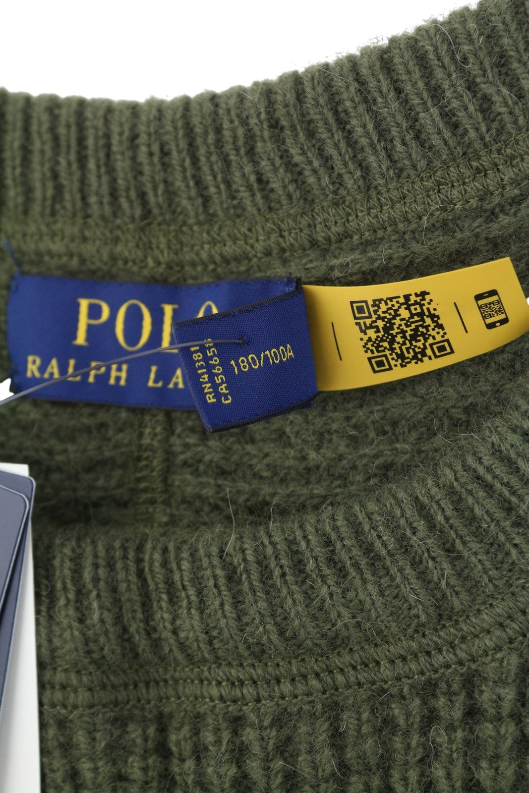 RALPH LAUREN Classics New Olive vyriškas megztinis L dydžio vilnos ir alpakos pluošto megztinis RRP269 