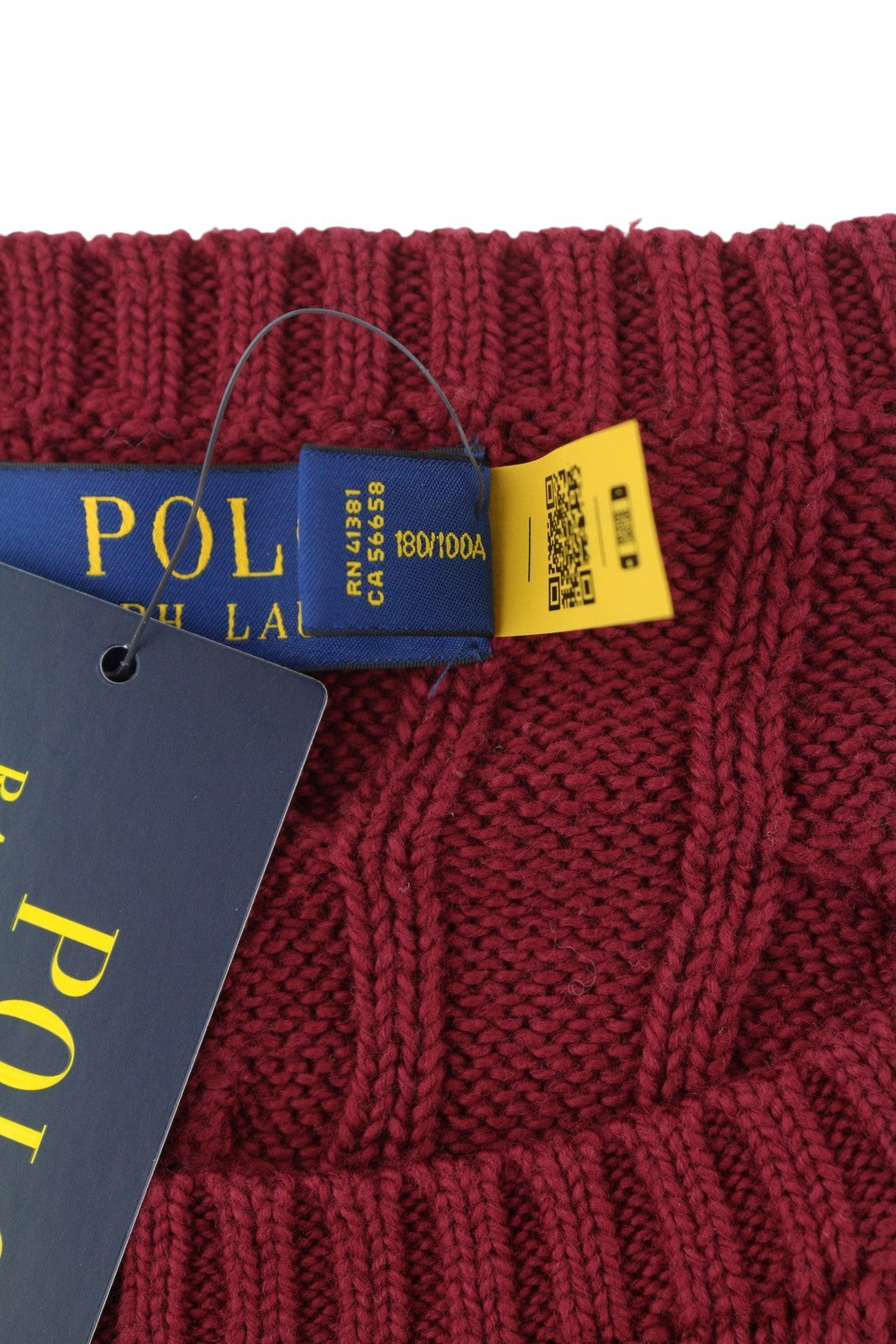 RALPH LAUREN Driver Cn ilgomis rankovėmis raudonas vyriškas megztinis L dydžio bordo spalvos RRP214 