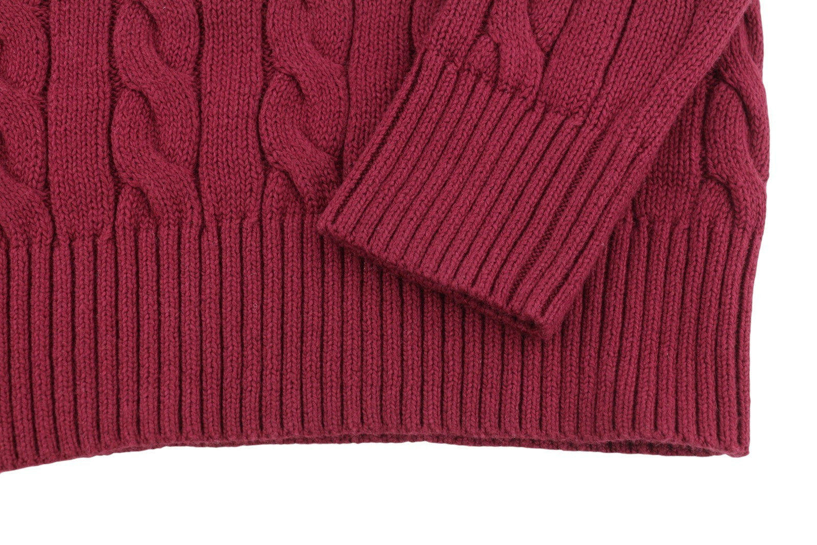 RALPH LAUREN Driver Cn ilgomis rankovėmis raudonas vyriškas megztinis L dydžio bordo spalvos RRP214 