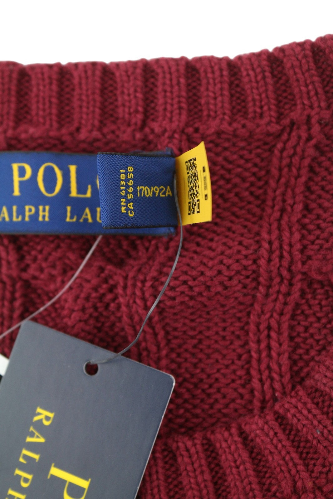 RALPH LAUREN Driver Cn ilgomis rankovėmis raudonas vyriškas megztinis S dydžio bordo spalvos RRP214 