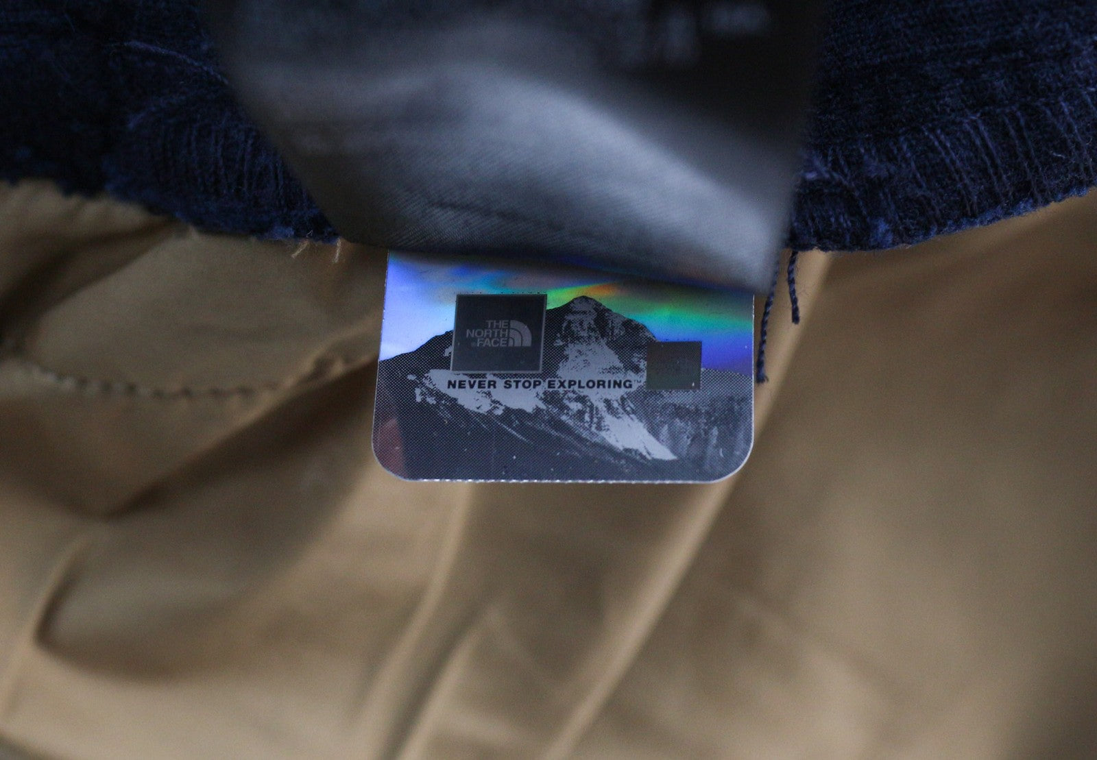 „THE NORTH FACE“ vyriška velveto striukė su mėlyna užtrauktuku ir organiniu polo kaklu. 