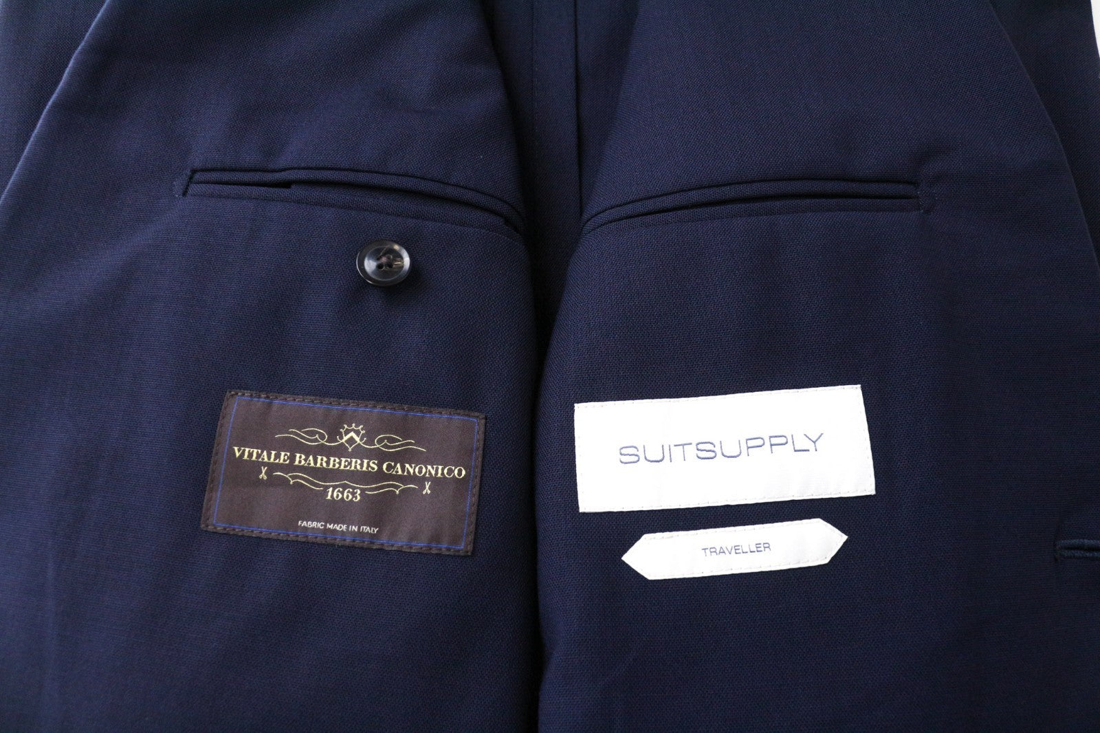 SUITSUPPLY Havana Traveller Men's Suit 36S Blue Wool Slim 2Pc Formal Unlined