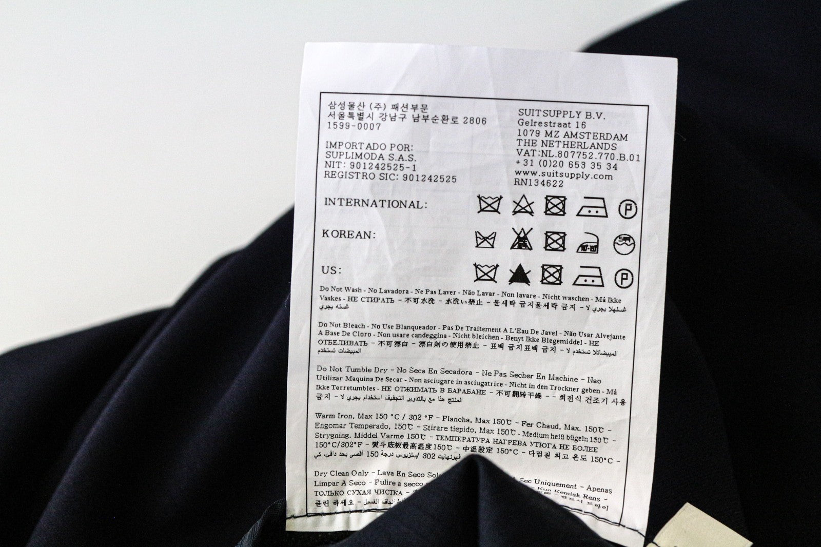 SUITSUPPLY Havana Traveller Men's Suit 36S Blue Wool Slim 2Pc Formal Unlined