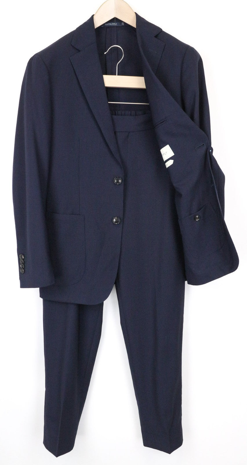 SUITSUPPLY Havana Traveller Men's Suit 36S Blue Wool Slim 2Pc Formal Unlined