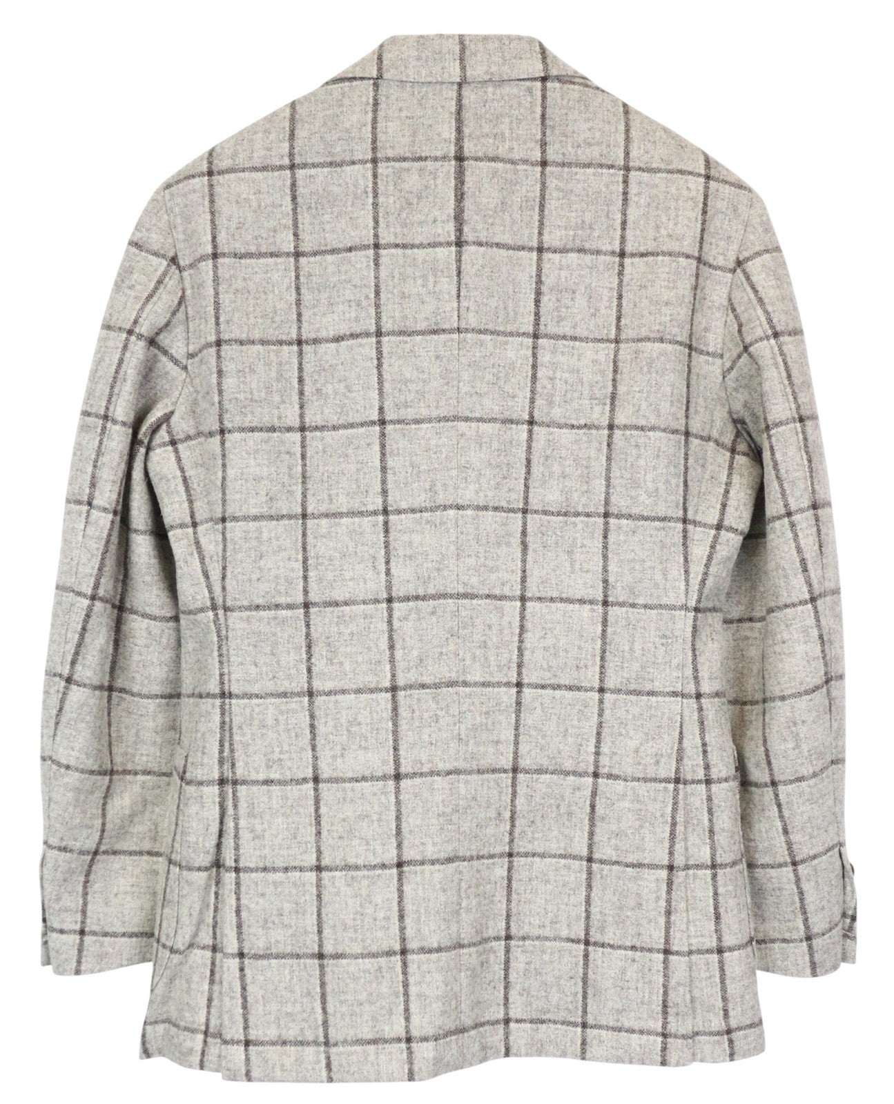 „SUITSUPPLY Jort Patch“ vyriškas švarkas, 38R languotas, rudas, plonas, vieneilis 