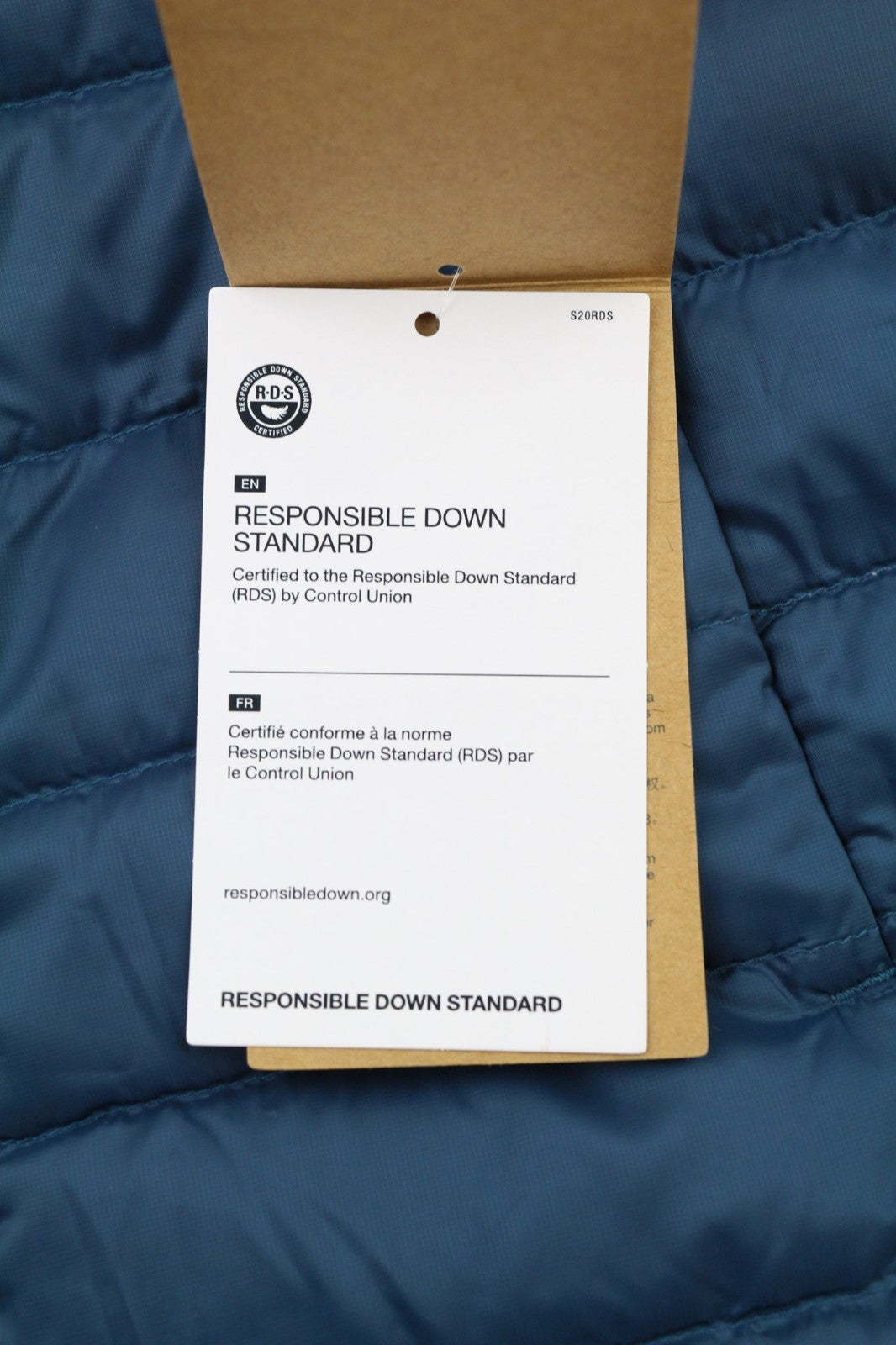 THE NORTH FACE NF0A4SVN moteriška XS dydžio 800 fillų mėlyna pūkinė striukė su pamušalu ir aukšta apykakle 