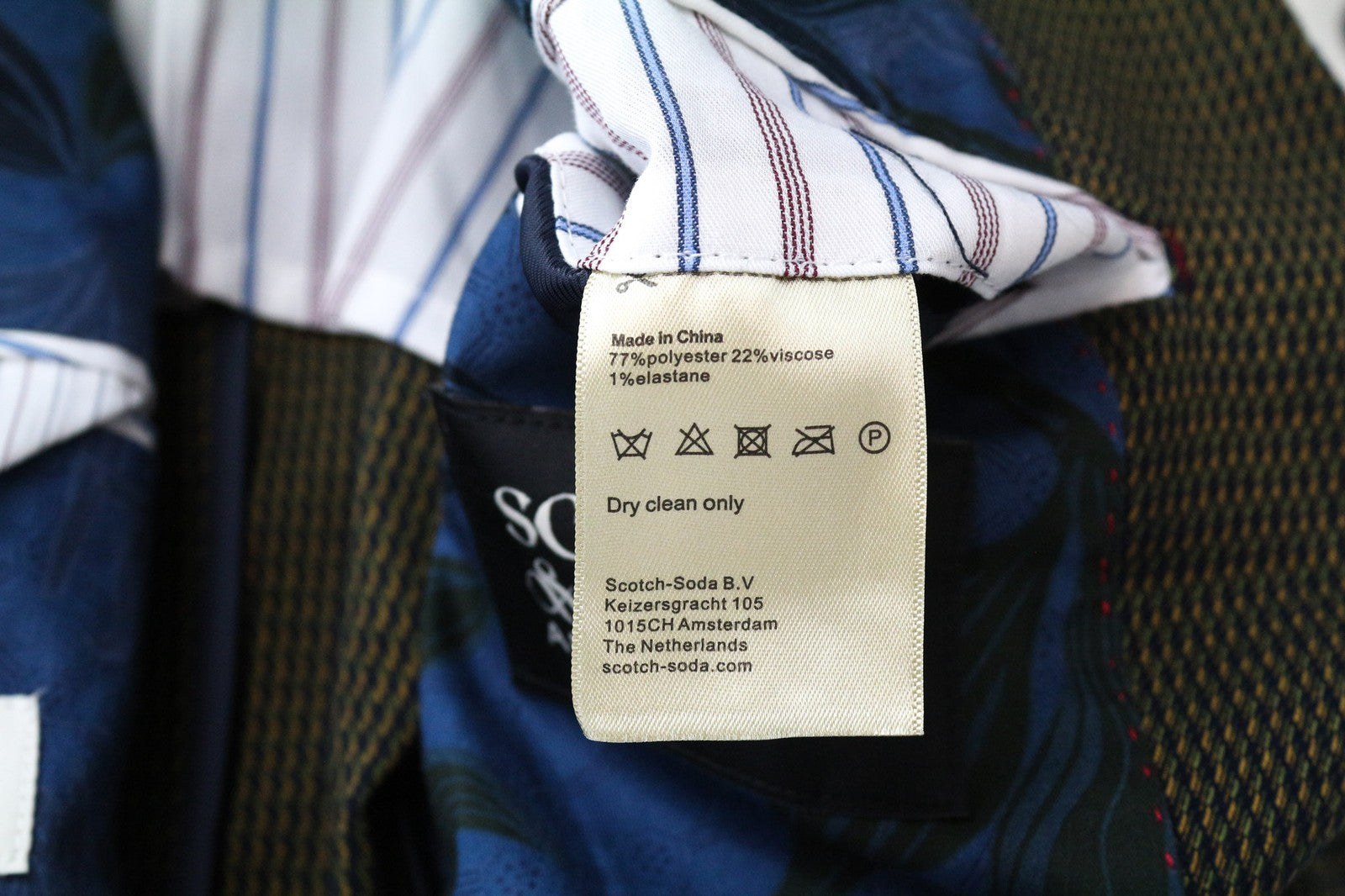 SCOTCH &amp; SODA vyriškas švarkas ~S su pamušalu, žalias, plonas melanžas, klasikinis, tamprus 