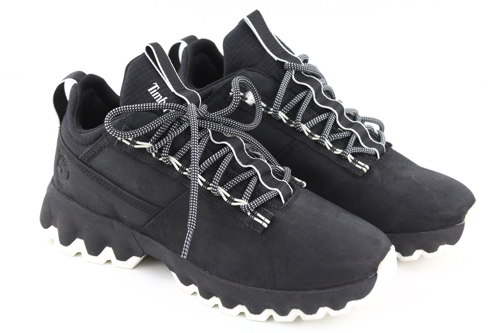 TIMBERLAND vyriški sportbačiai EU41.5 7.5 juodi odiniai žali Stride suvarstomi žemi bateliai 