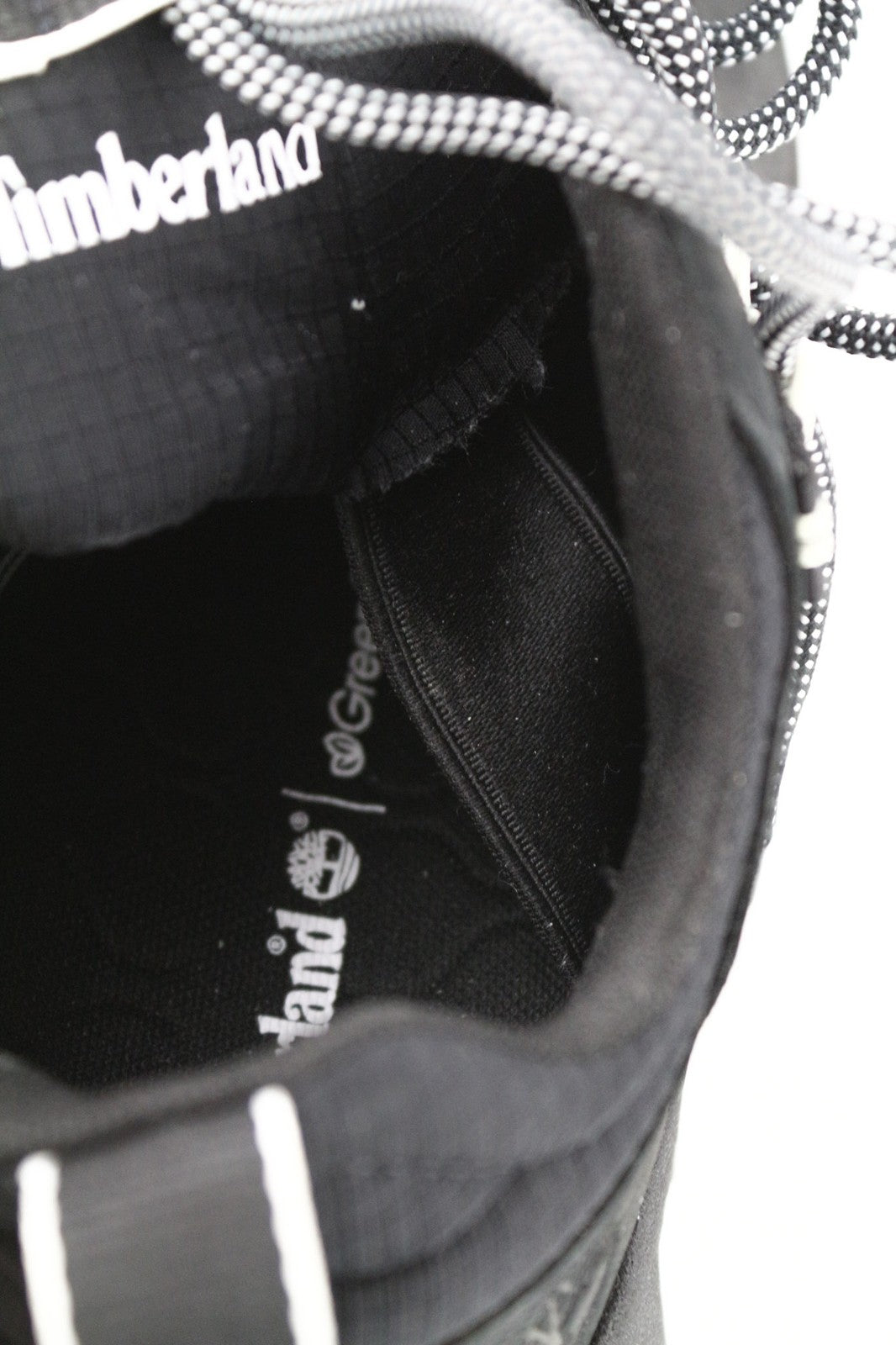 TIMBERLAND vyriški sportbačiai EU41.5 7.5 juodi odiniai žali Stride suvarstomi žemi bateliai 