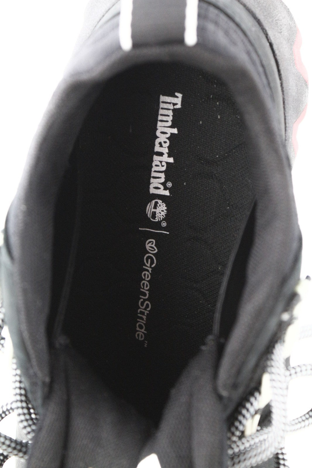 TIMBERLAND vyriški sportbačiai EU41.5 7.5 juodi odiniai žali Stride suvarstomi žemi bateliai 