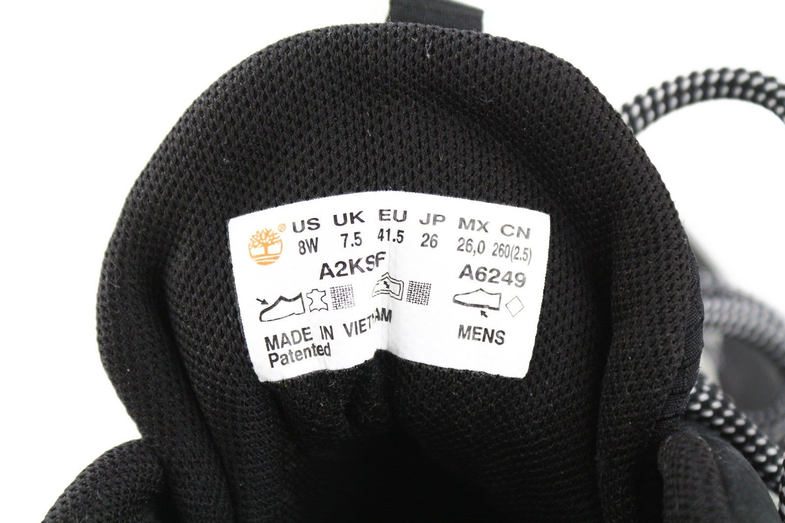 TIMBERLAND vyriški sportbačiai EU41.5 7.5 juodi odiniai žali Stride suvarstomi žemi bateliai 