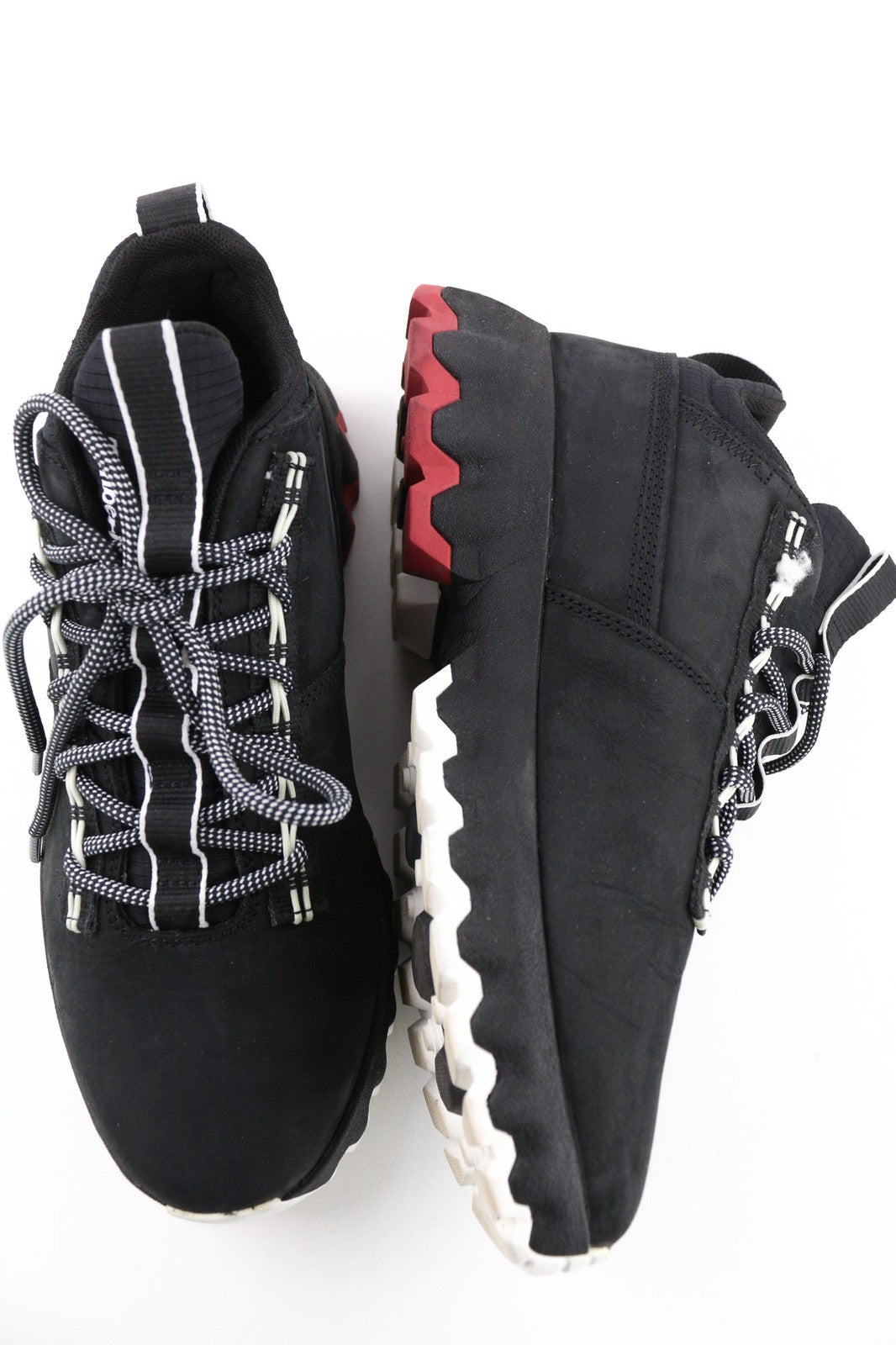 TIMBERLAND vyriški sportbačiai EU41.5 7.5 juodi odiniai žali Stride suvarstomi žemi bateliai 