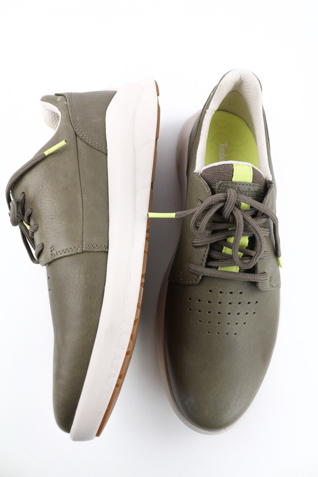 TIMBERLAND A2QAC vyriški sportbačiai EU43 UK8.5 odiniai, žali, suvarstomi žema pado forma. 