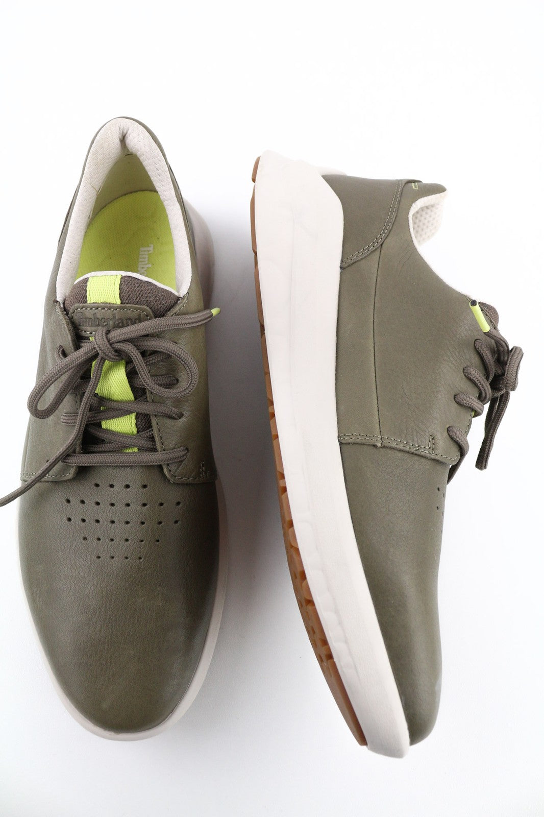 TIMBERLAND A2QAC vyriški sportbačiai EU43 UK8.5 odiniai, žali, suvarstomi žema pado forma. 