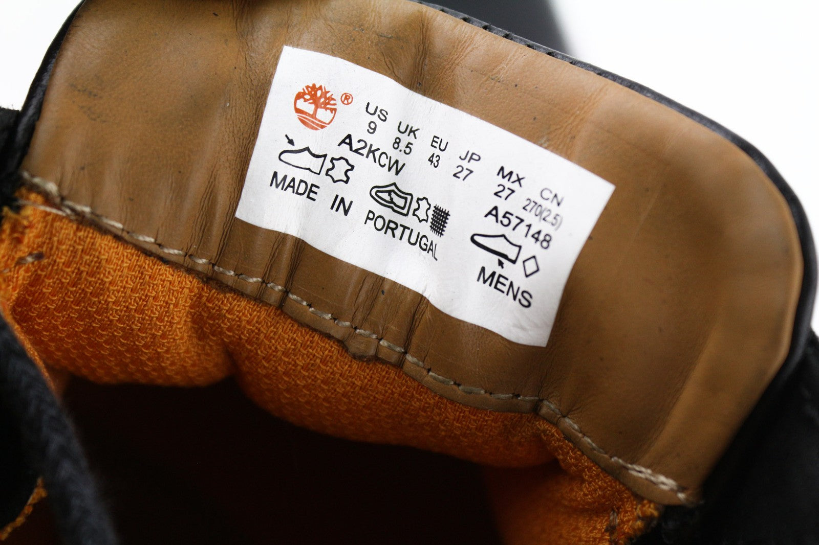 TIMBERLAND A2KCW Men's Shoes EU43 UK8.5 Black Leather High Top Lace Up Boots Tab