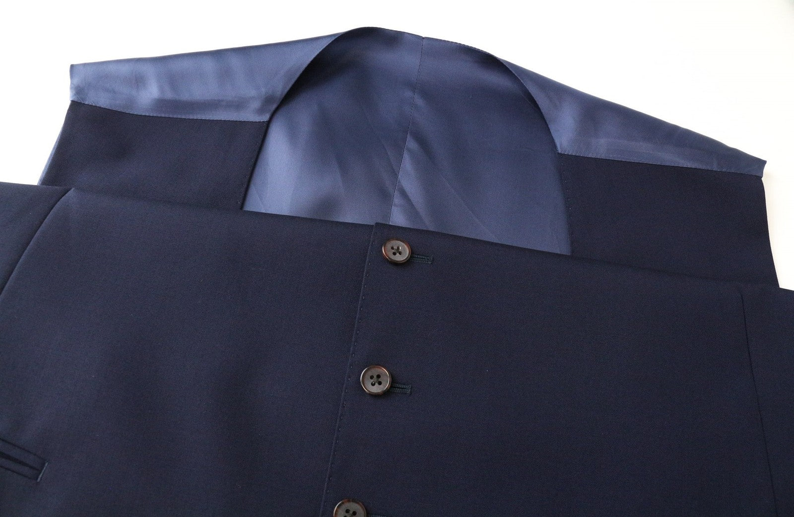 SUITSUPPLY Ferrara vyriška liemenė UK60R mėlyna plona vilnonė V formos iškirpte su sagomis 