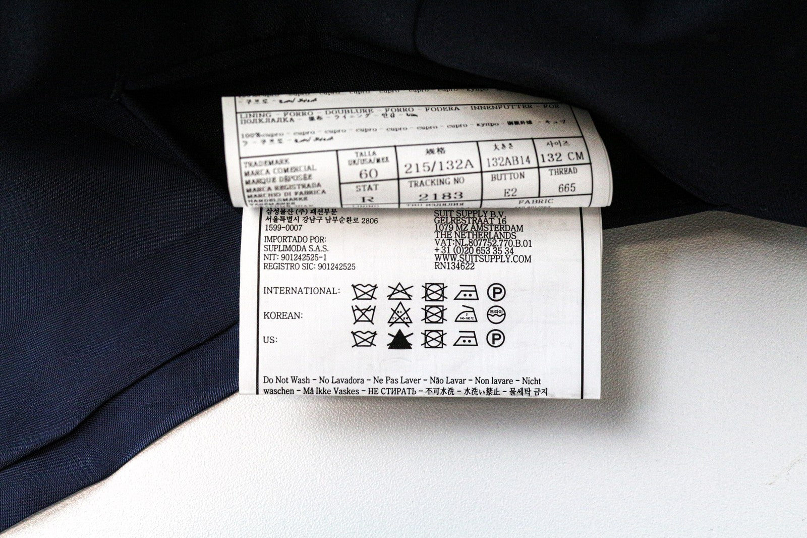 SUITSUPPLY Ferrara vyriška liemenė UK60R mėlyna plona vilnonė V formos iškirpte su sagomis 