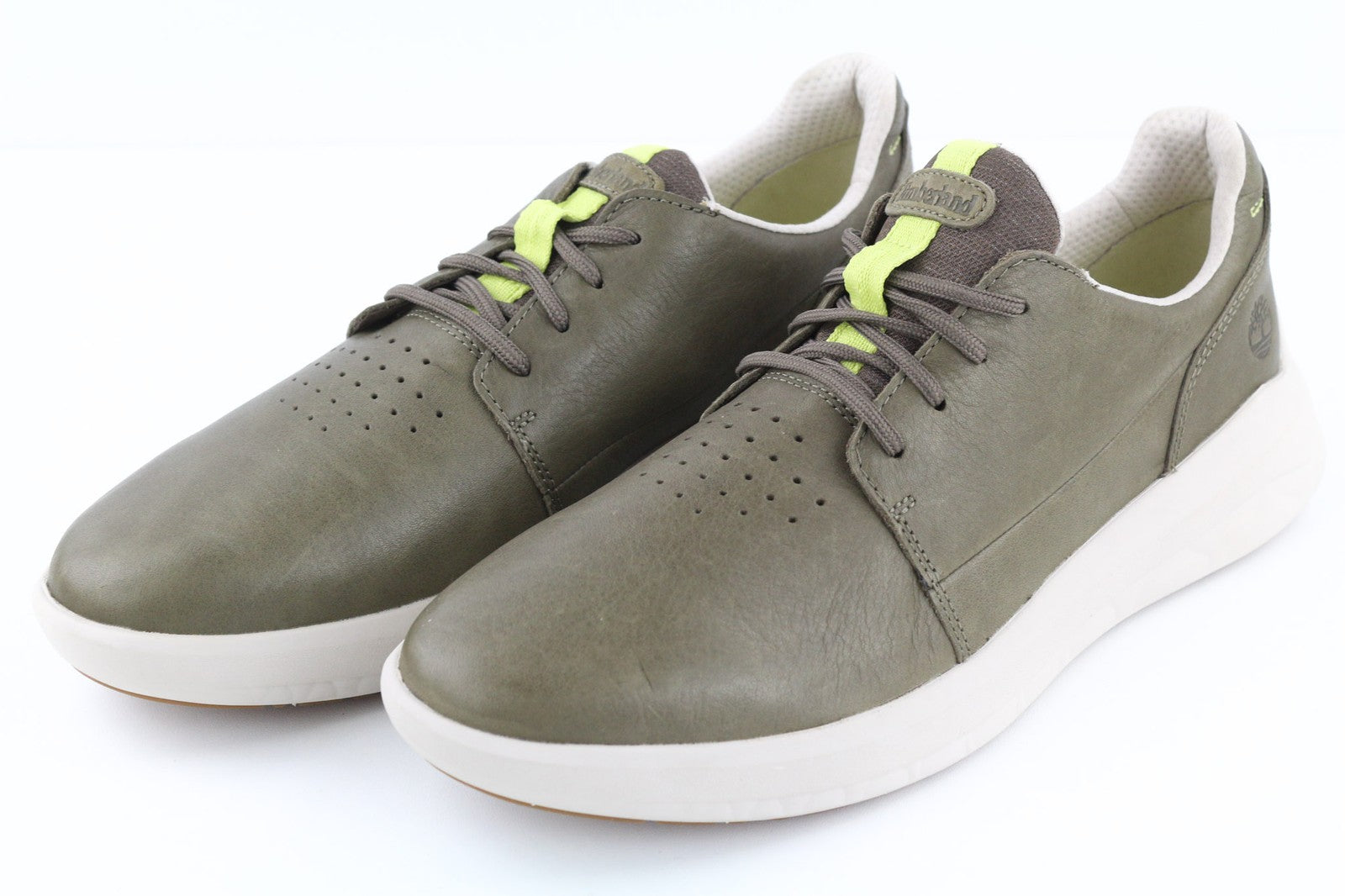 TIMBERLAND A2QAC vyriški sportbačiai EU42 UK8.5 žali Stride žema pado odiniai su raišteliais 