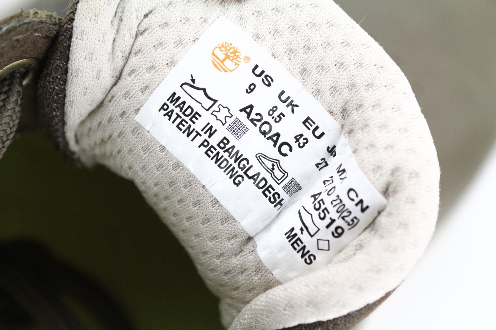 TIMBERLAND A2QAC vyriški sportbačiai EU42 UK8.5 žali Stride žema pado odiniai su raišteliais 